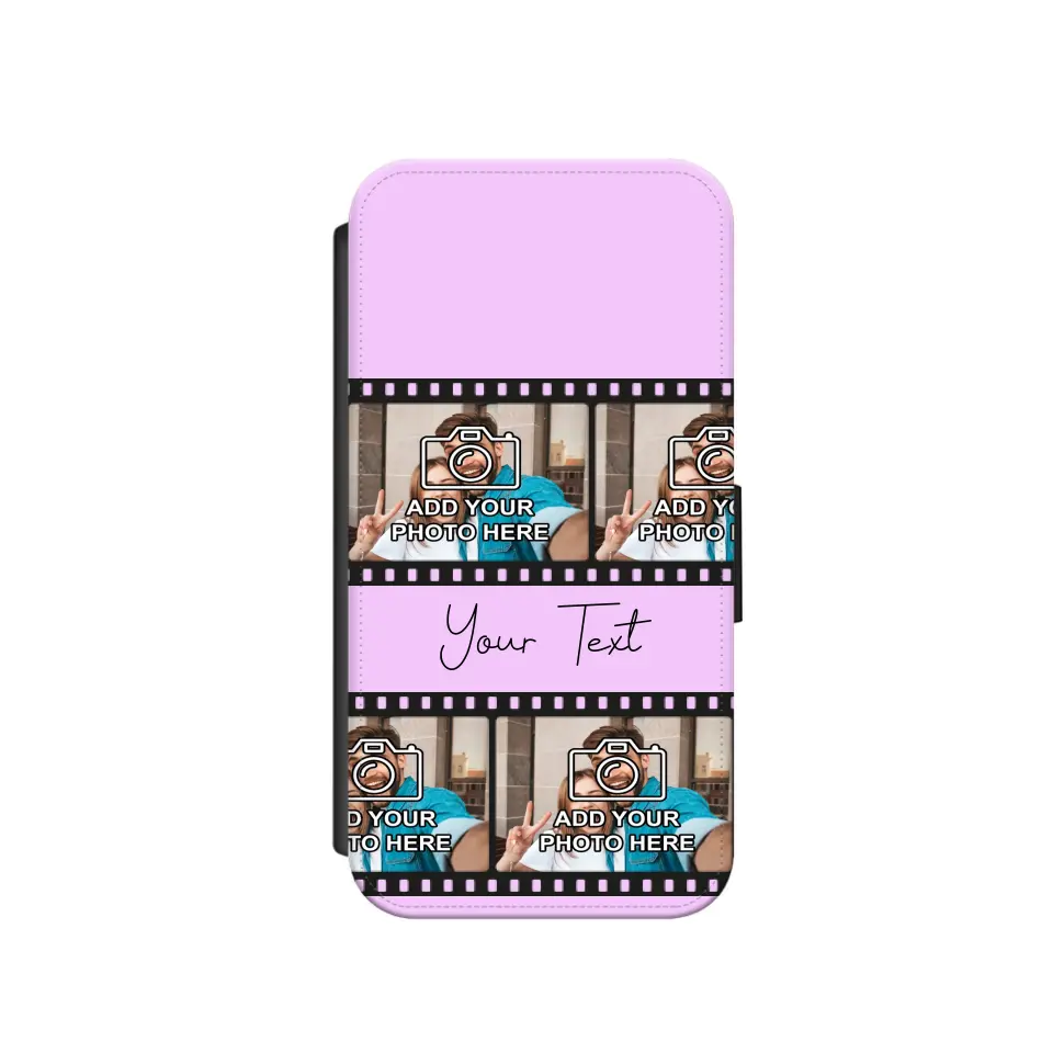 Custom Personalised Film Reel No.3 Faux Leather Flip Case Wallet for iPhone / Samsung