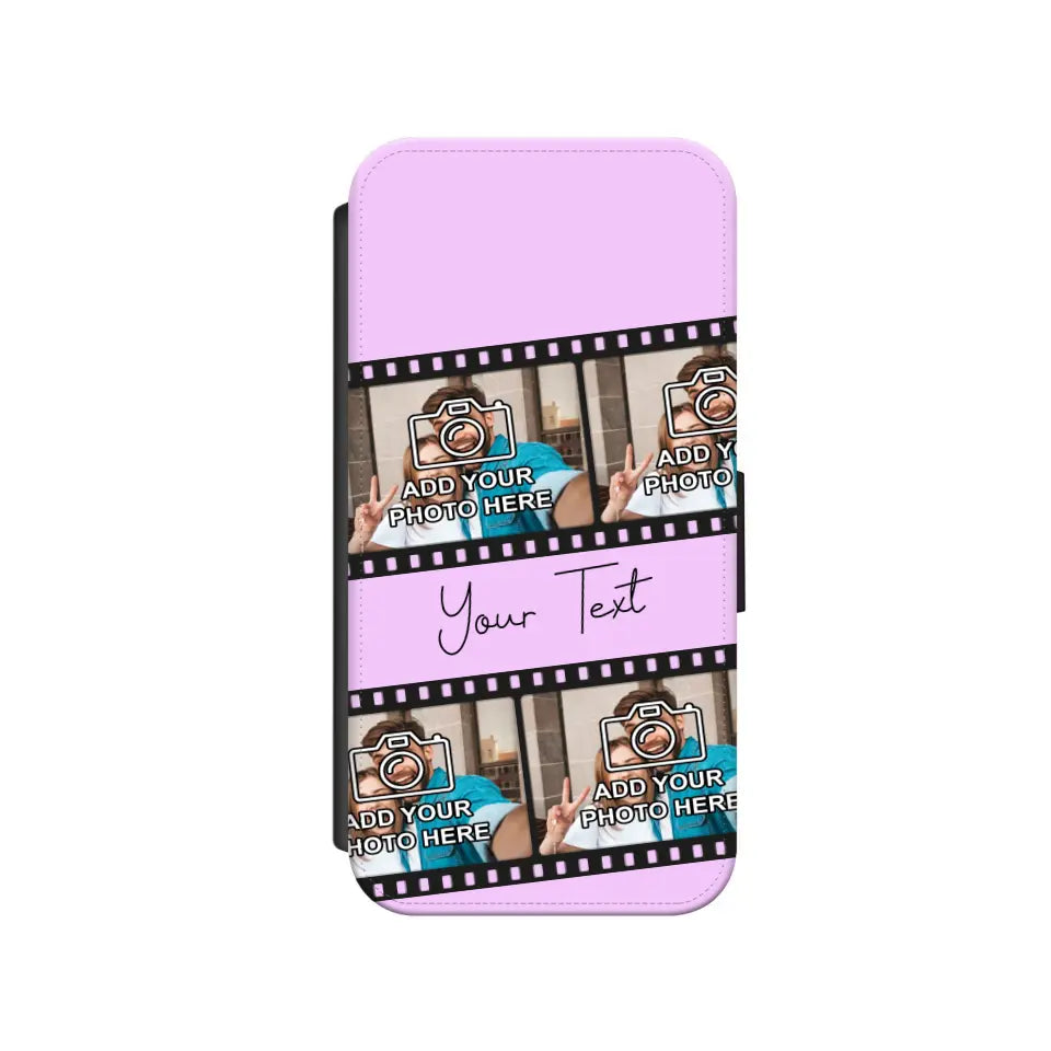 Custom Personalised Film Reel No.4 Faux Leather Flip Case Wallet for iPhone / Samsung