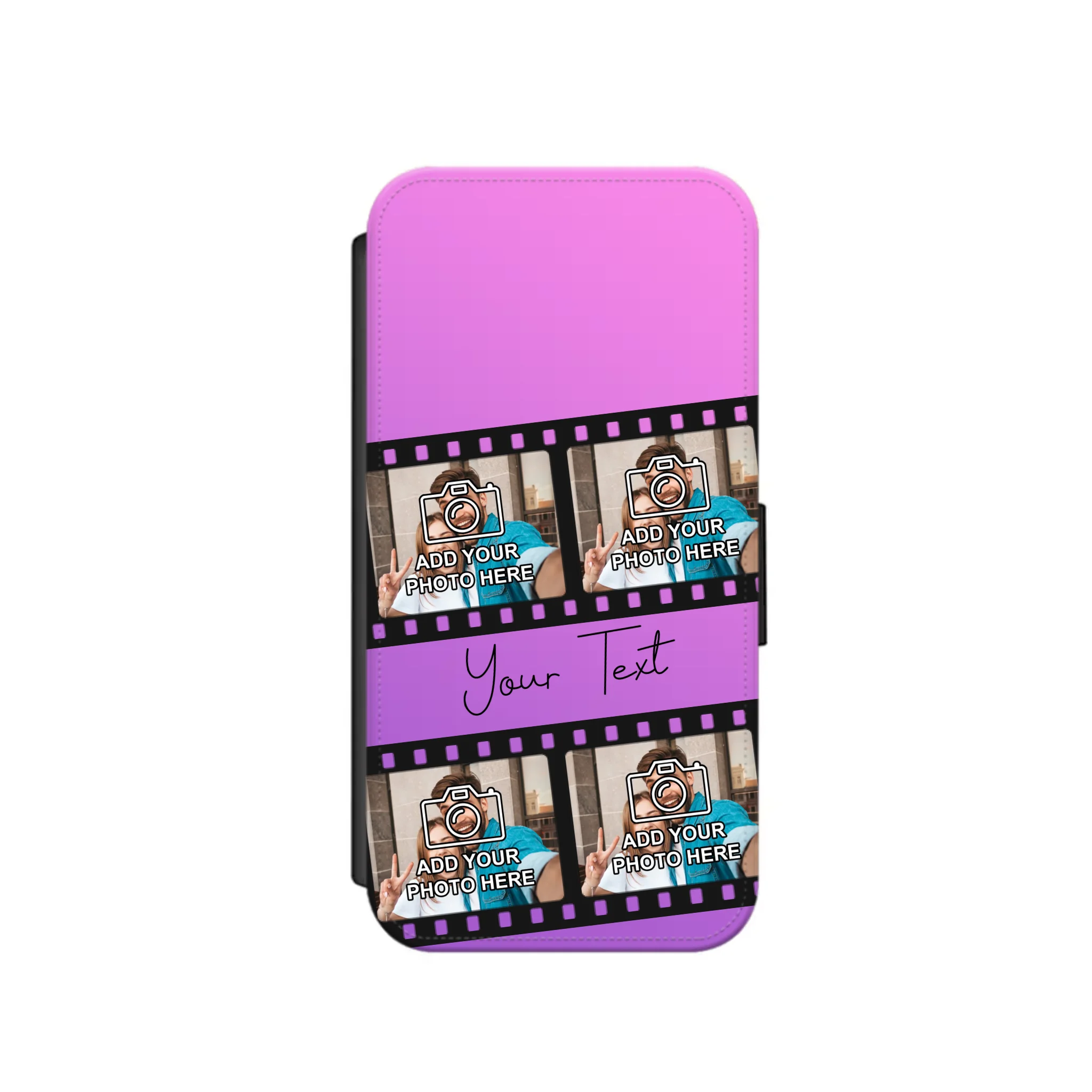 Film Reel No.1 Custom Photos Personalised Faux Leather Flip Case Wallet for iPhone / Samsung