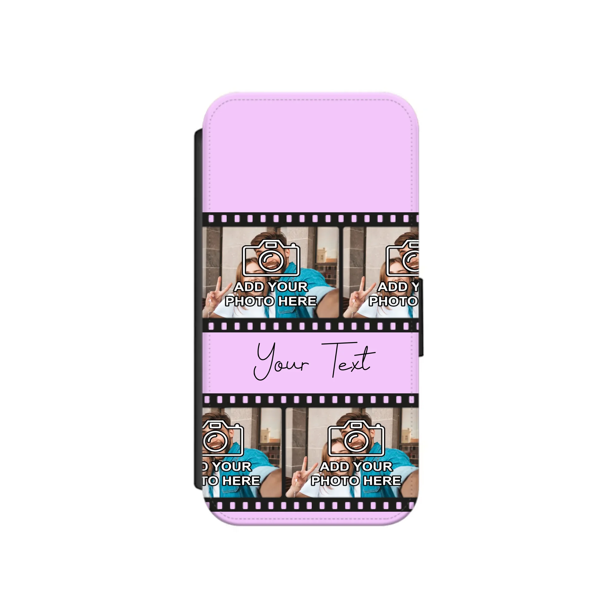 Custom Personalised Film Reel No.3 Faux Leather Flip Case Wallet for iPhone / Samsung