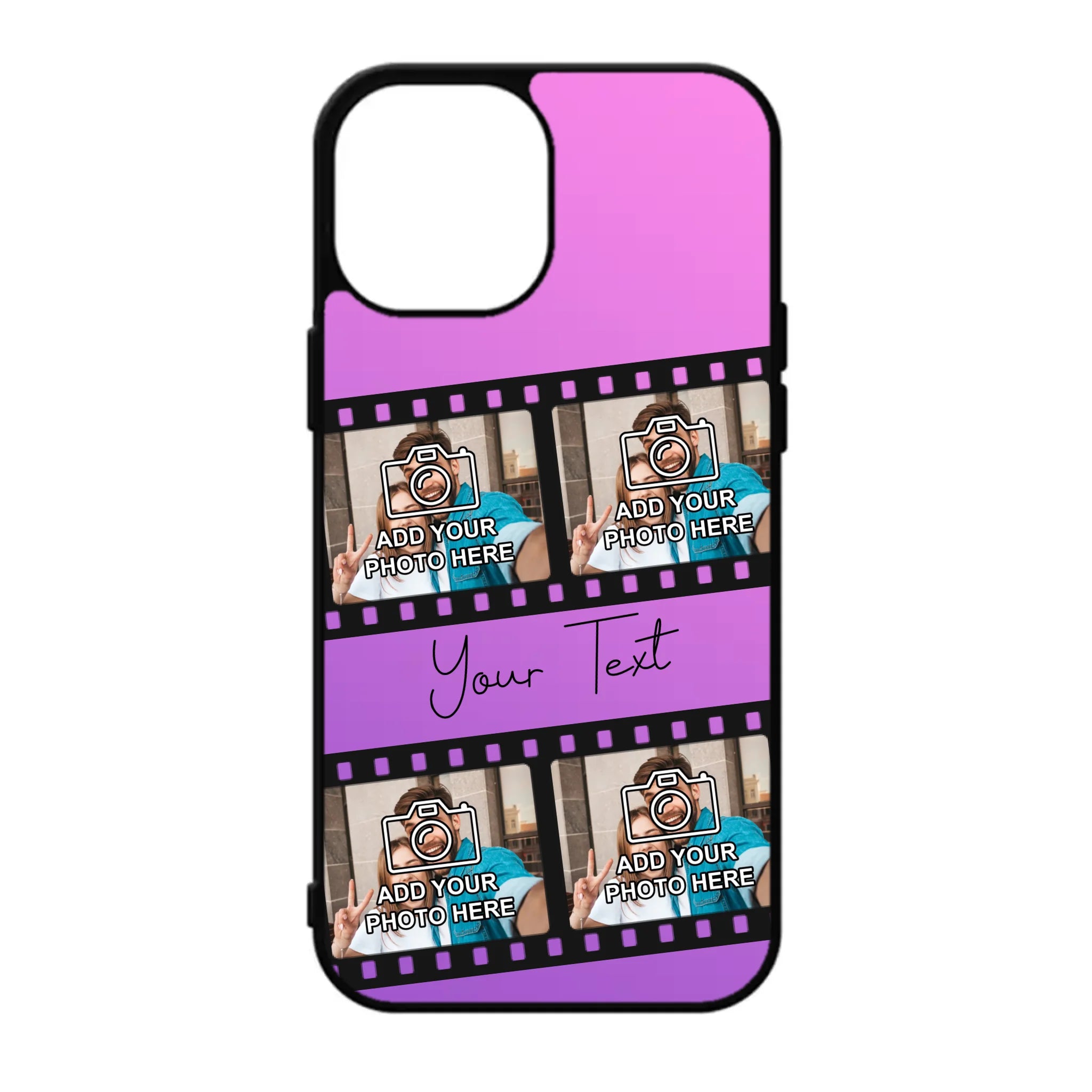 Custom photos printed on a film reel style rubber phone case
