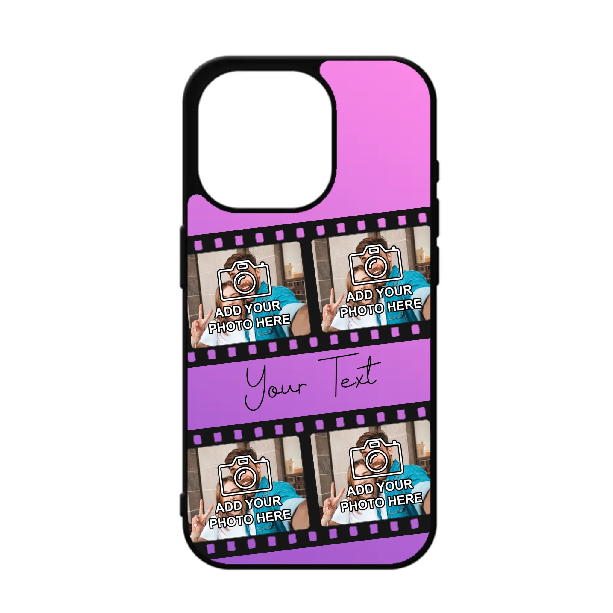 Custom photo film reel phone case in a nostalgic strip design