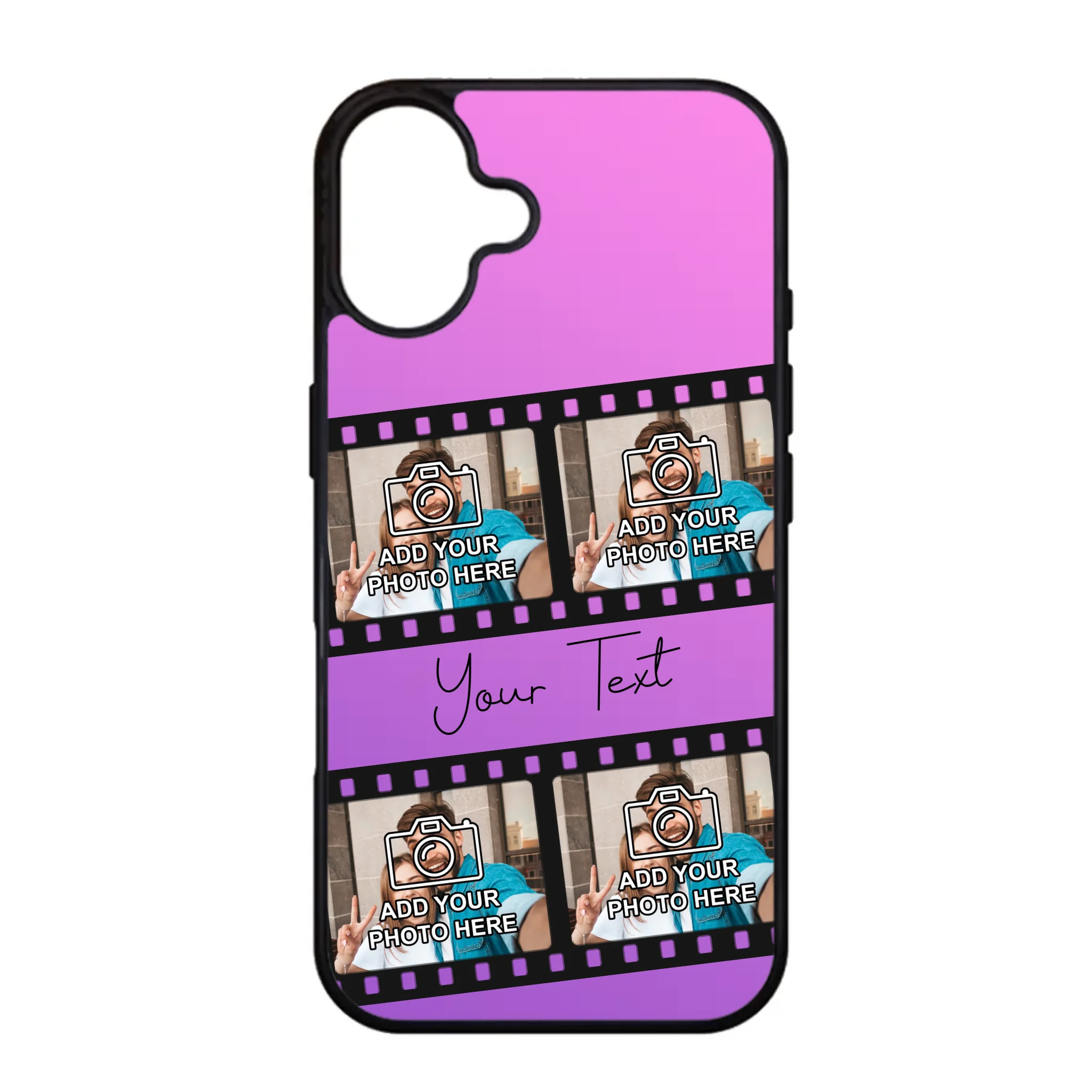 Personalised film reel phone case for iPhone 16 Plus