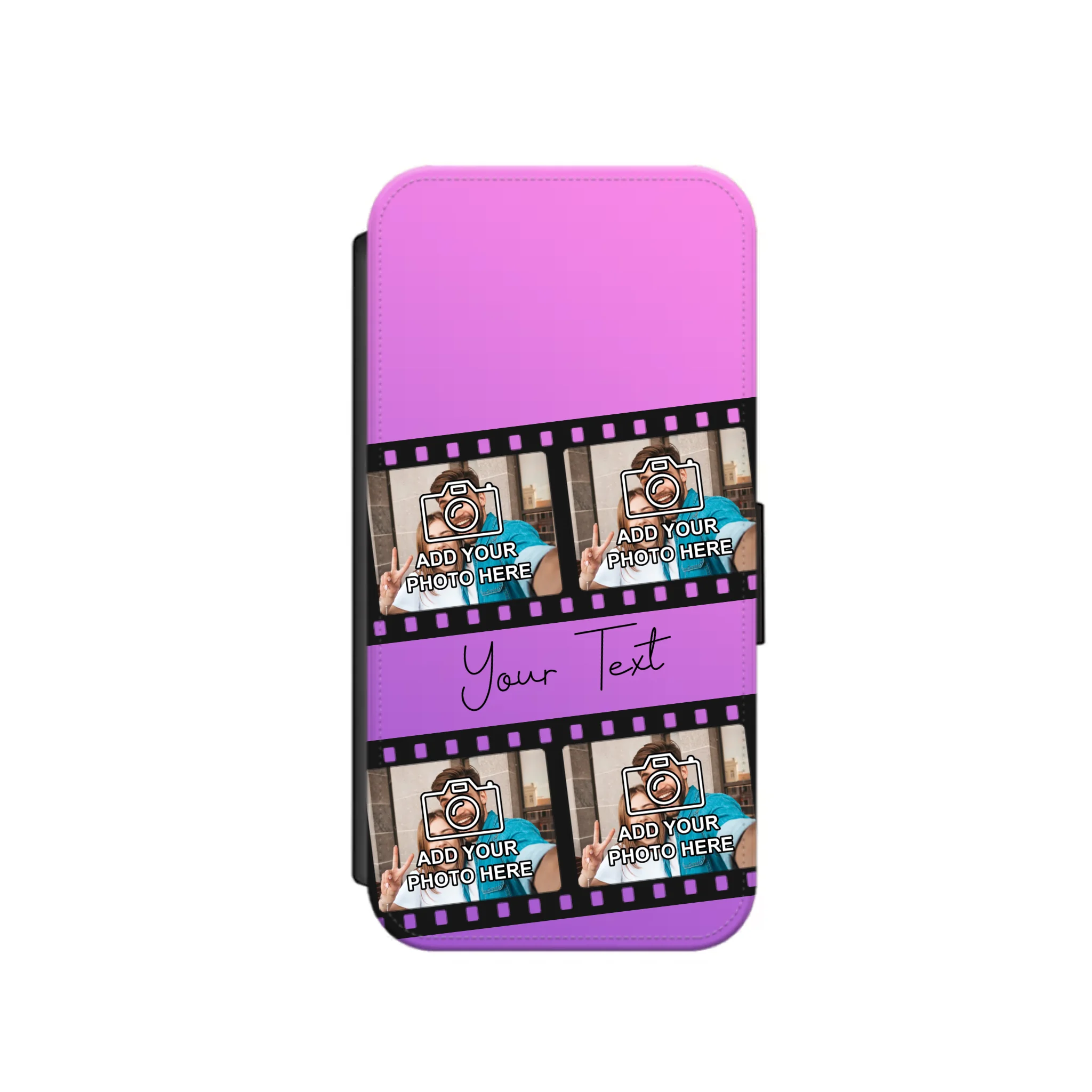 Film Reel No.1 Custom Photos Personalised Faux Leather Flip Case Wallet for iPhone / Samsung