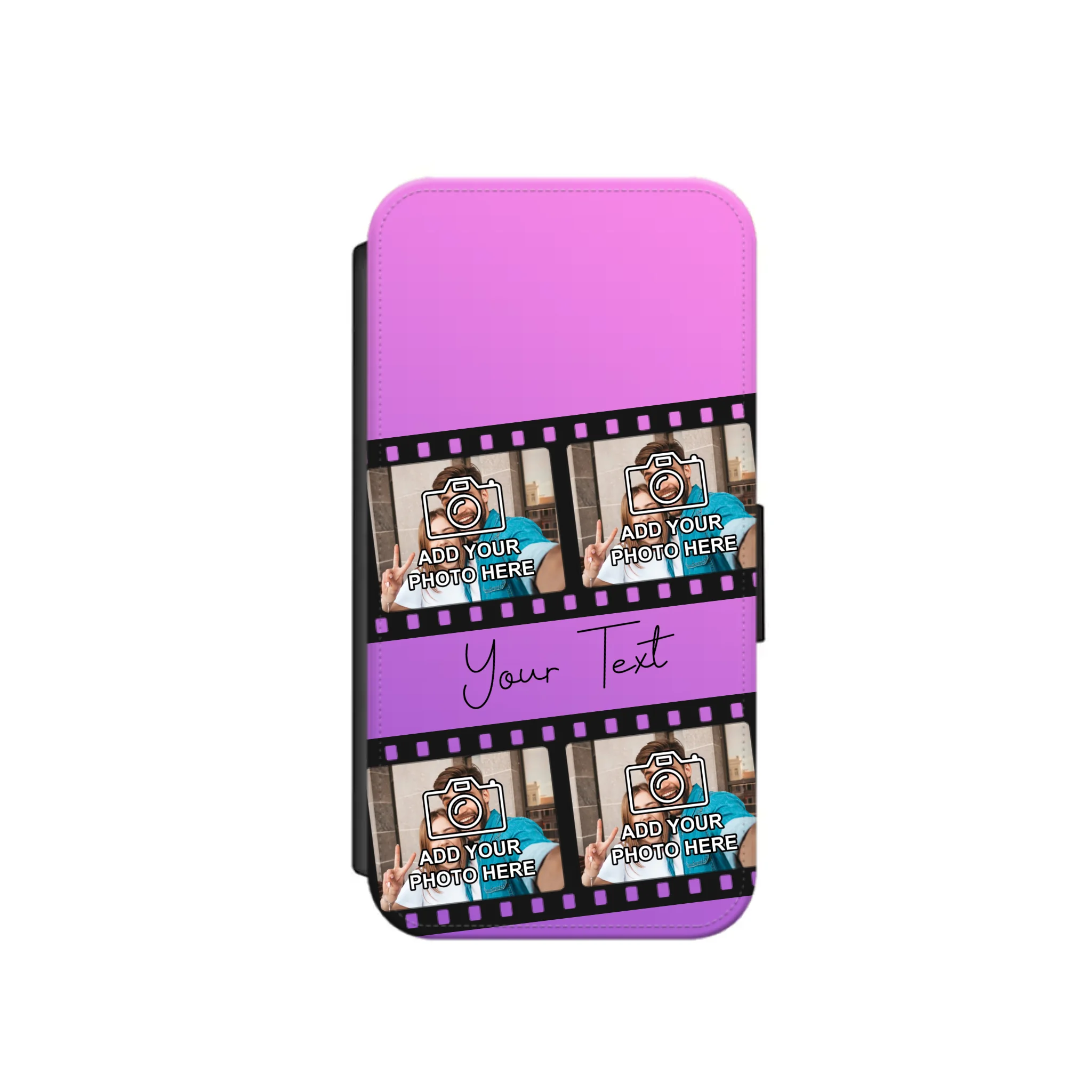 Film Reel No.1 Custom Photos Personalised Faux Leather Flip Case Wallet for iPhone / Samsung