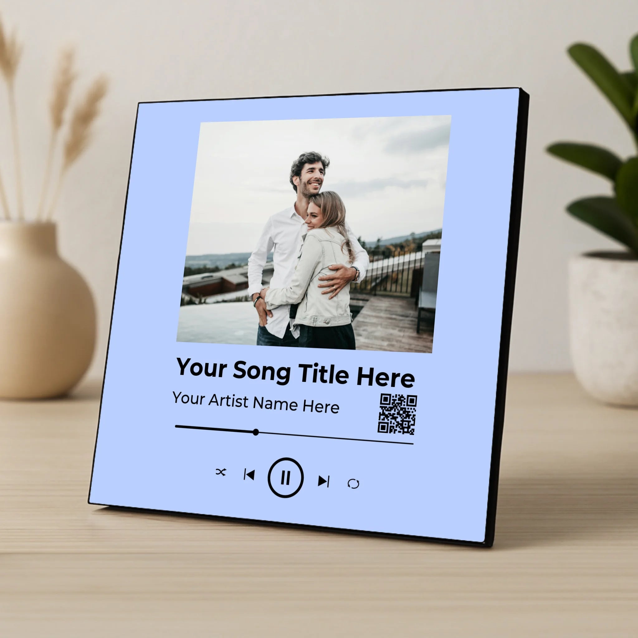 Custom Personalised Favourite Song Plaque Photo Panel - Custom Image & QR Code