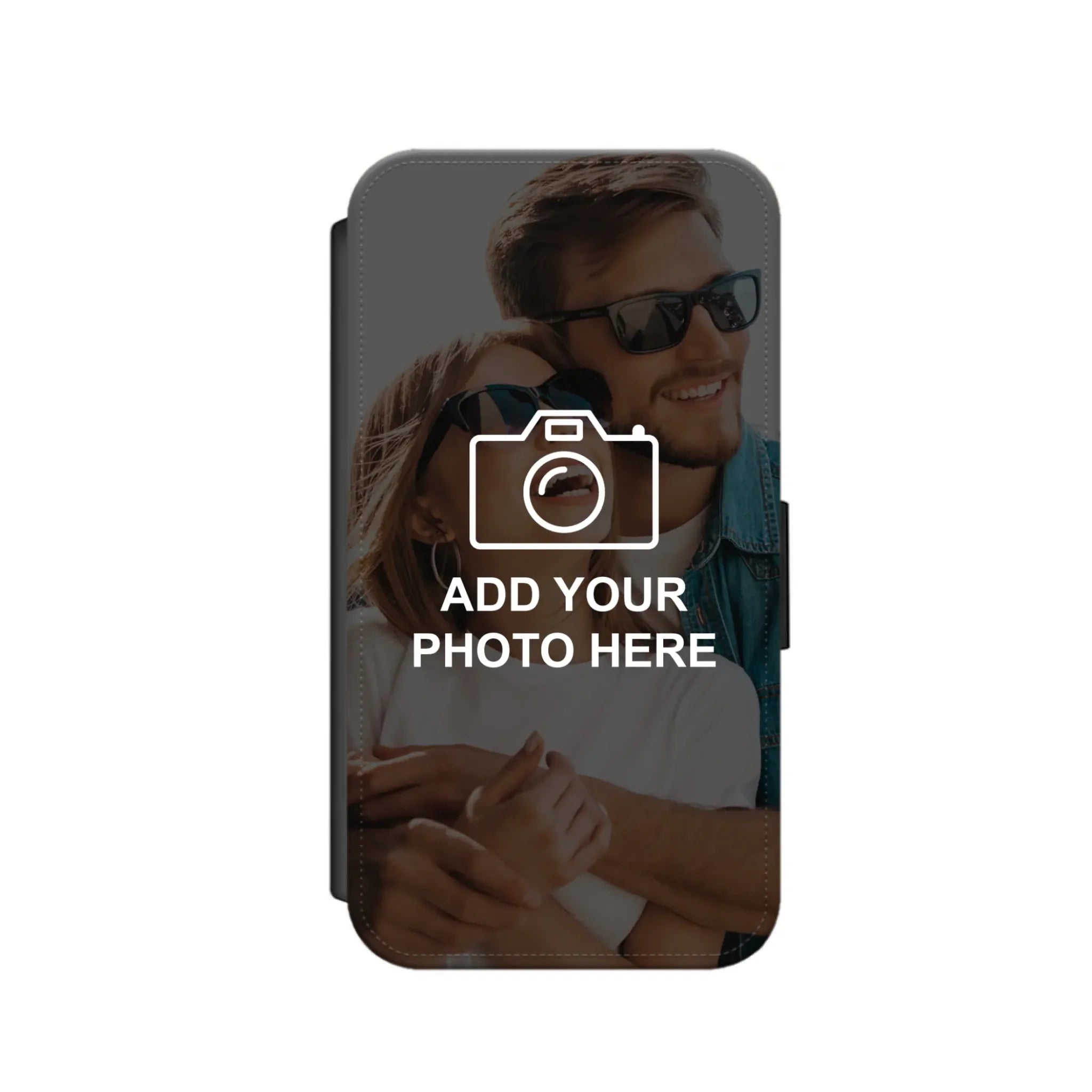 Personalised flip wallet case for Samsung with a printed photo collage design