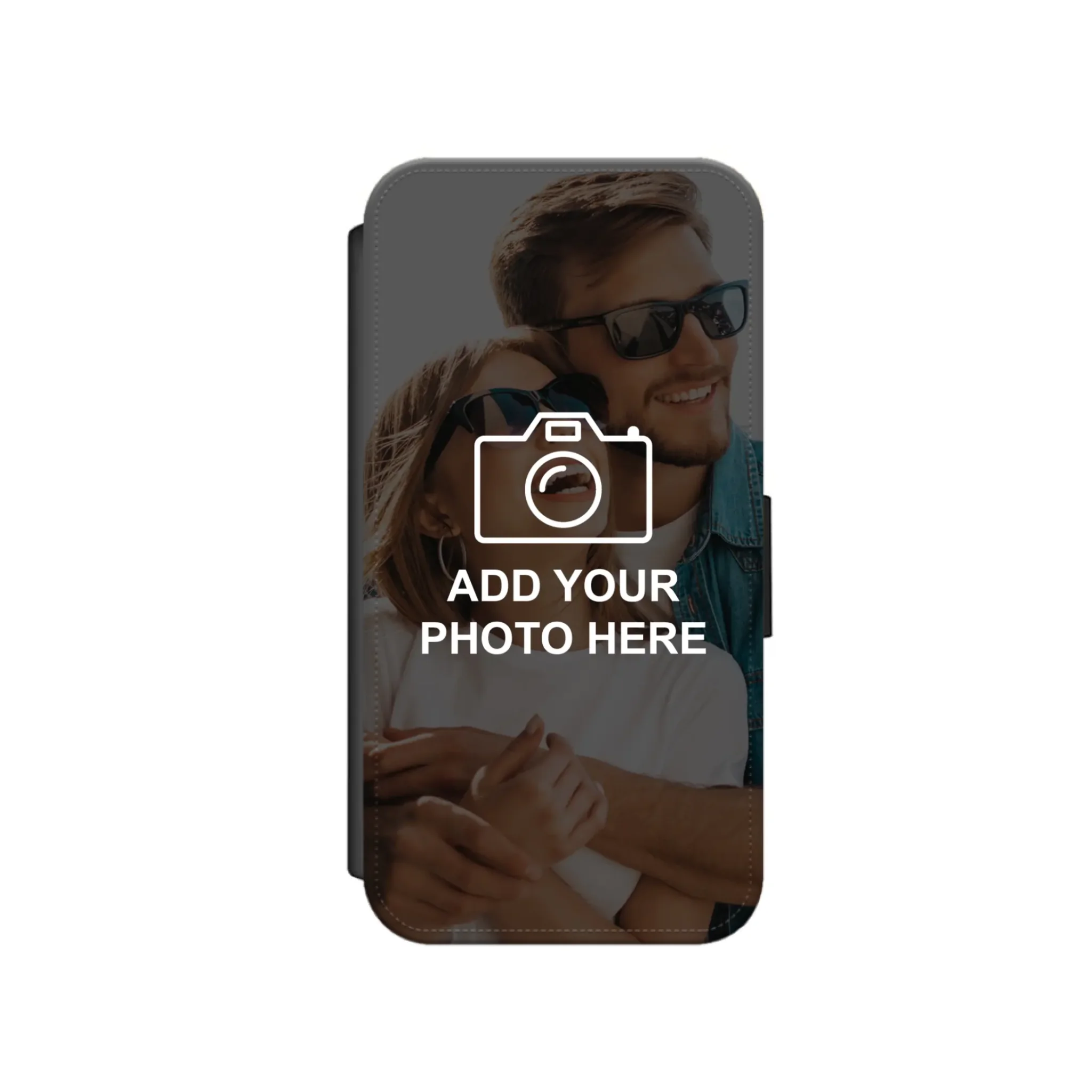 Personalised phone wallet case with multiple photos in a grid collage layout