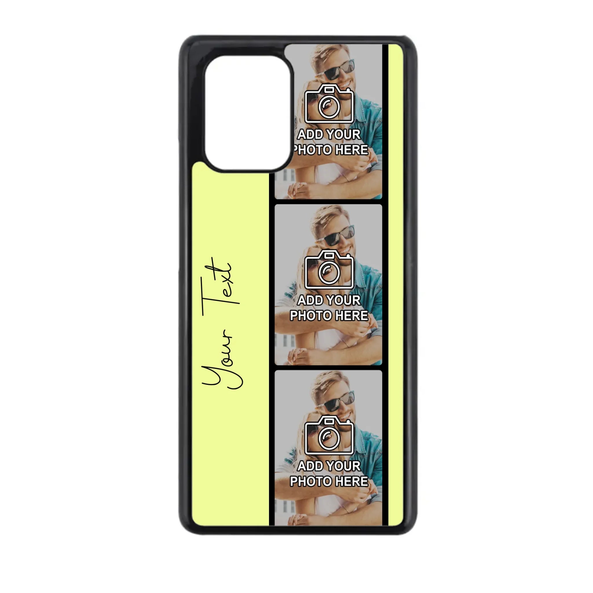 Personalised film reel phone case button and port cutout detail
