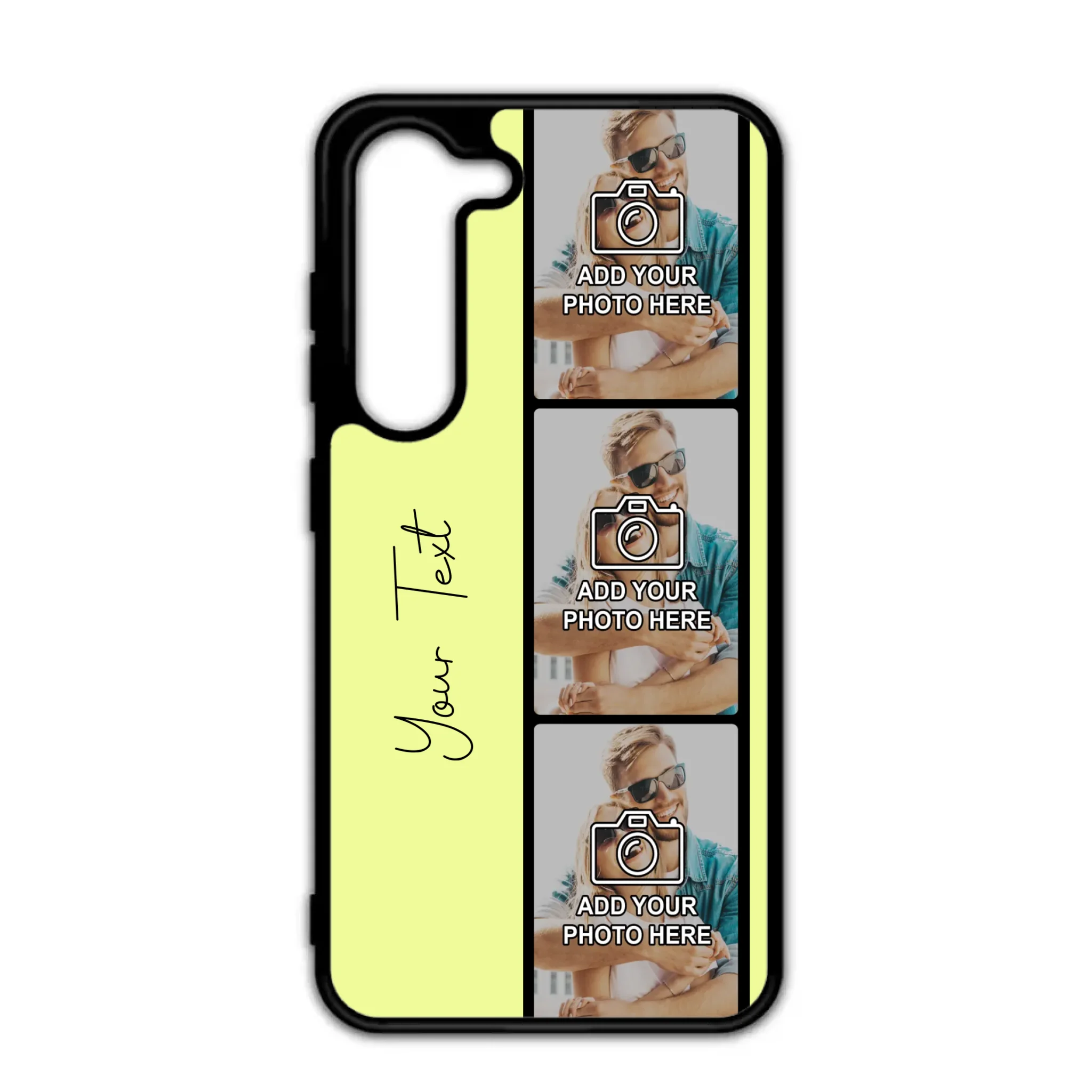 Custom film reel phone case showing clear TPU edges