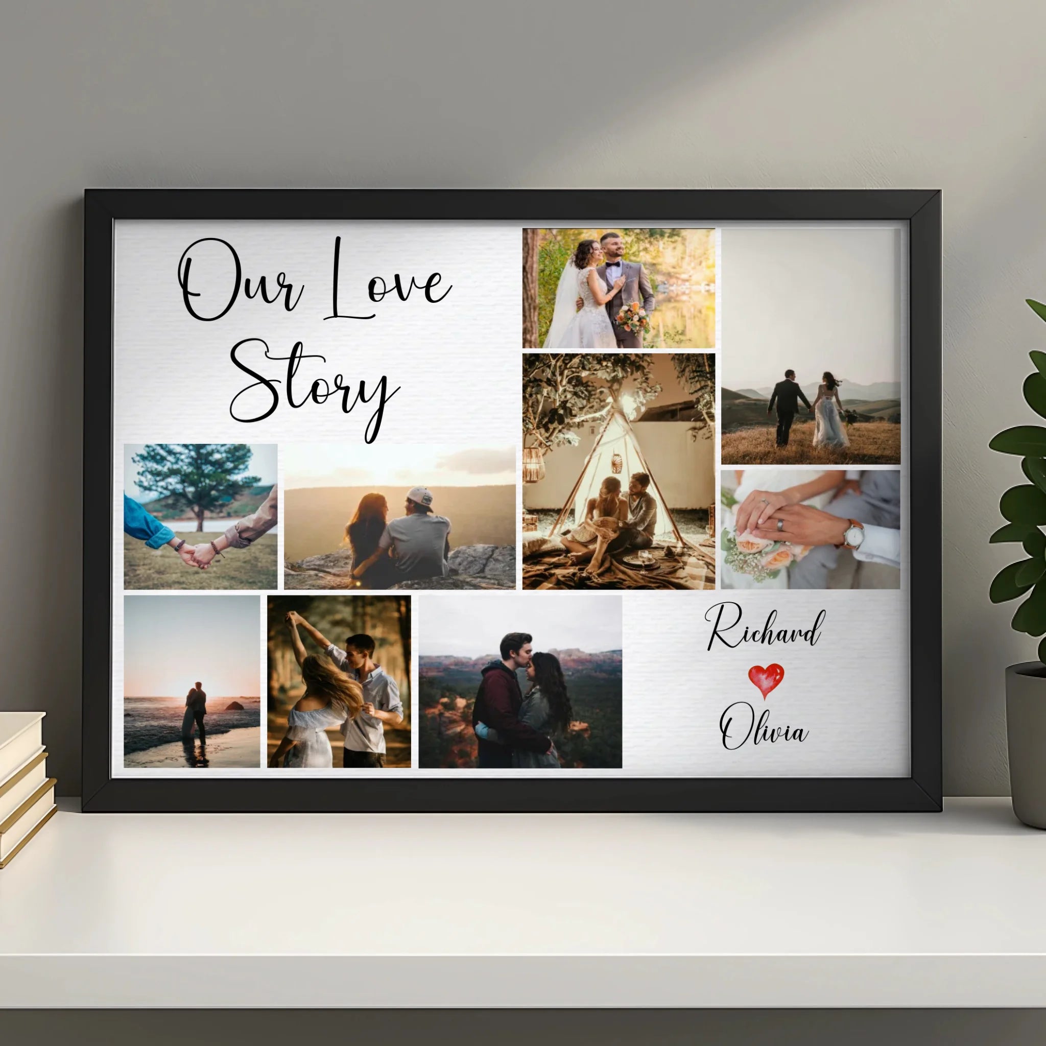 Our Love Story personalised photo collage print as a couple gift