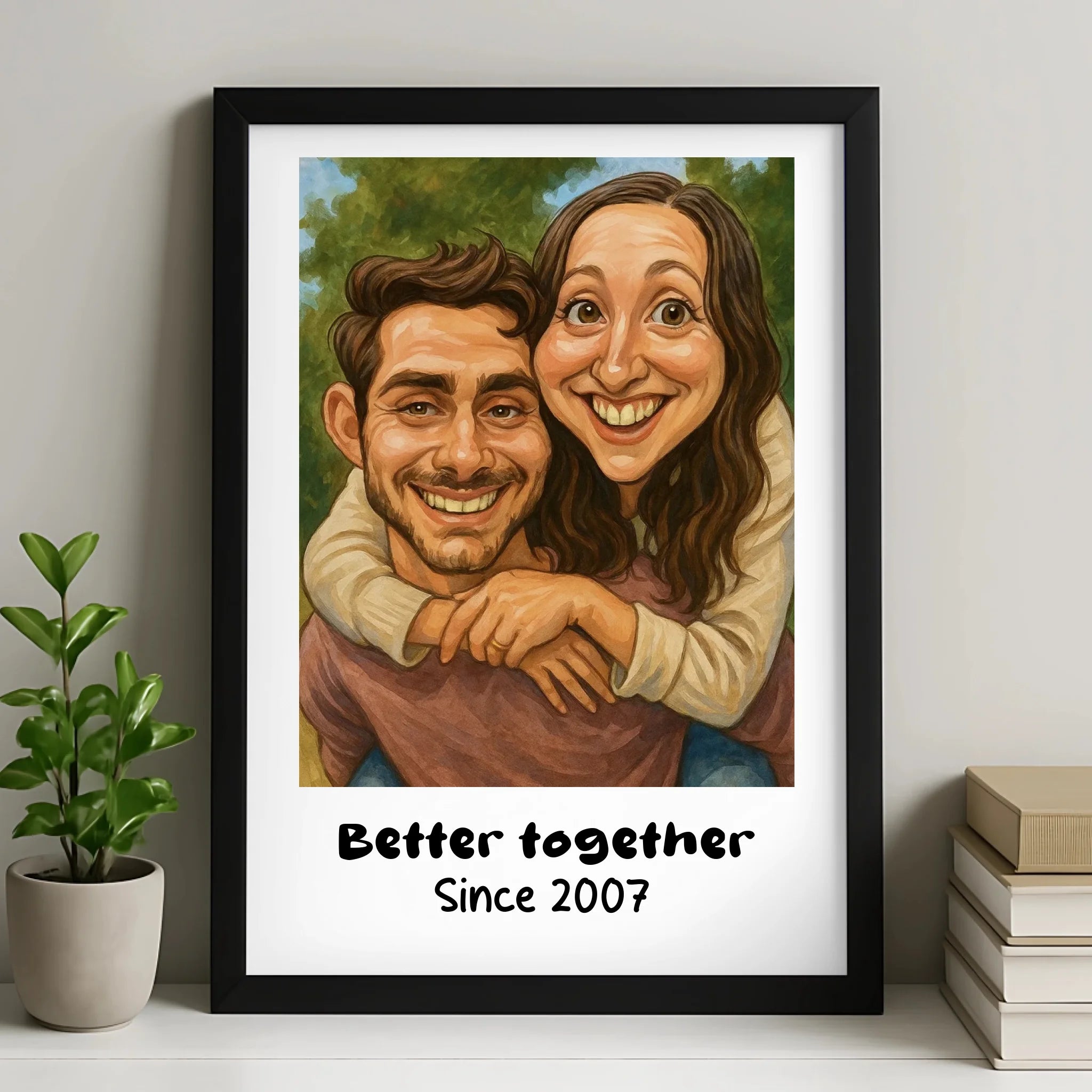 Personalised Caricature Couple Portrait | Funny Custom Illustration | Better Together Print