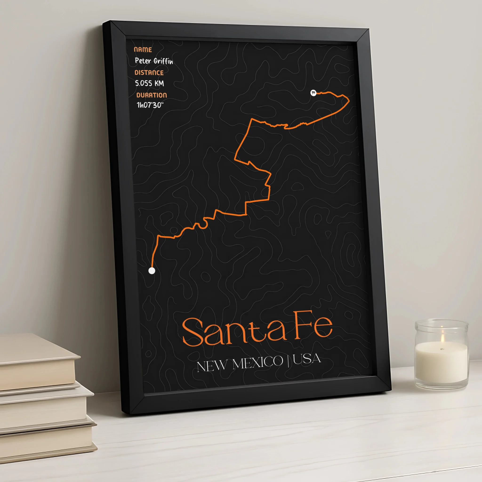 Custom Route Map Print | Personalised Running, Hiking or Cycling Gift | GPS Data Art
