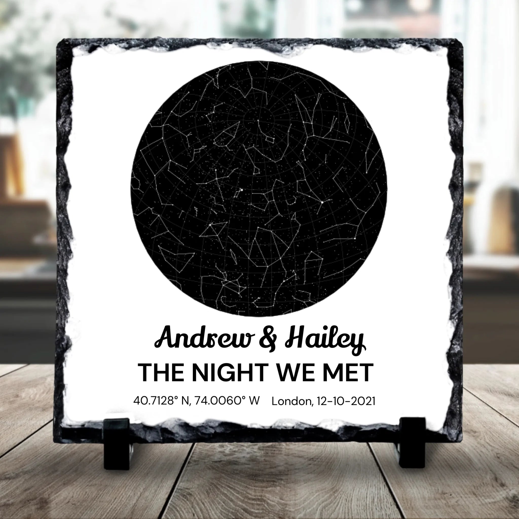 Custom Star Map Photo Slate – Personalised Night Sky Gift