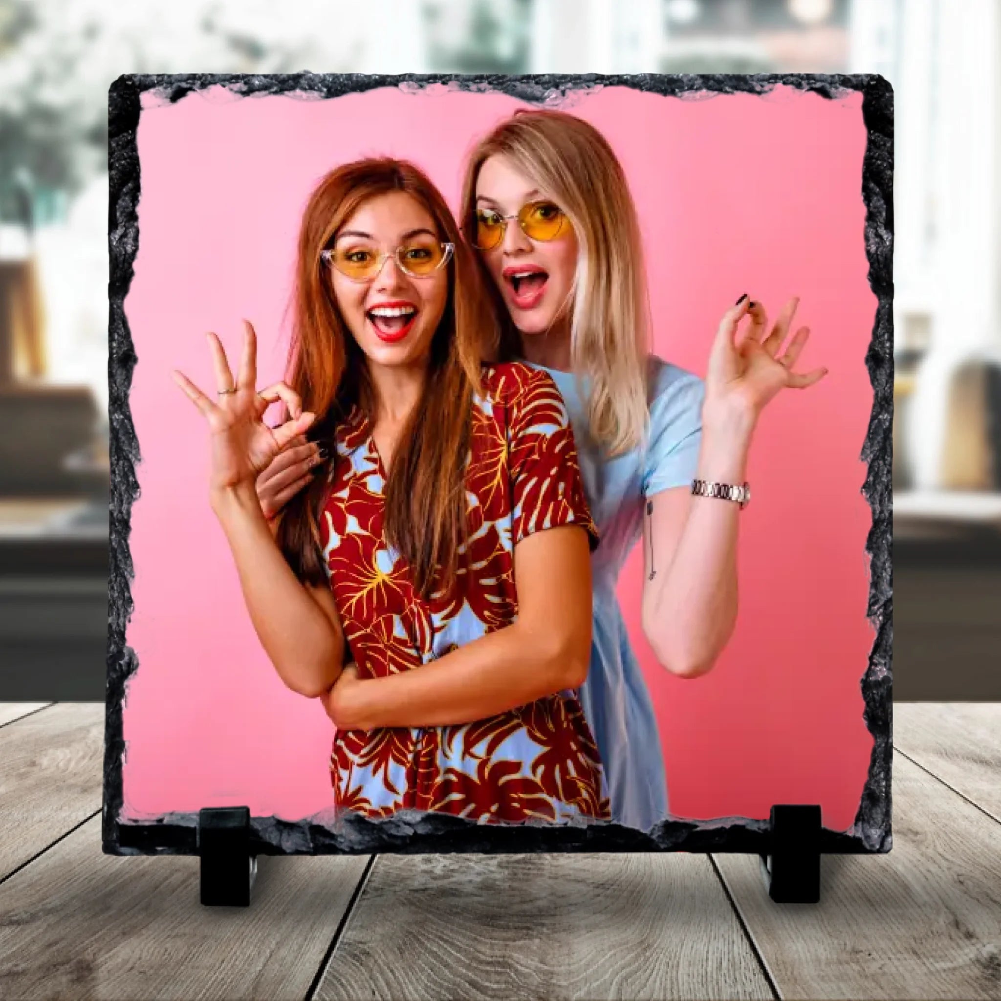 Custom Personalised Photo Slate - Besties Friendship Gift