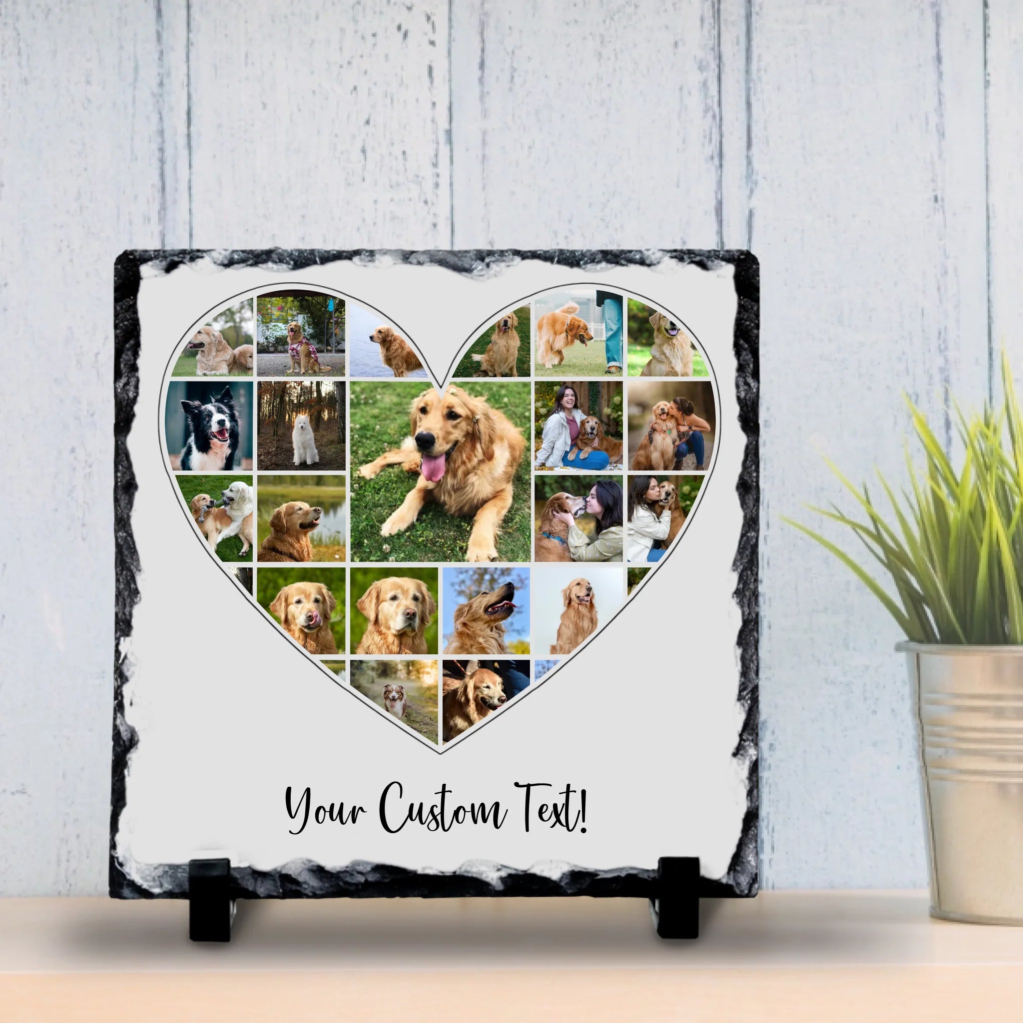 Personalised Pet Photo Collage Photo Slate - 20+ Photos & Custom Text