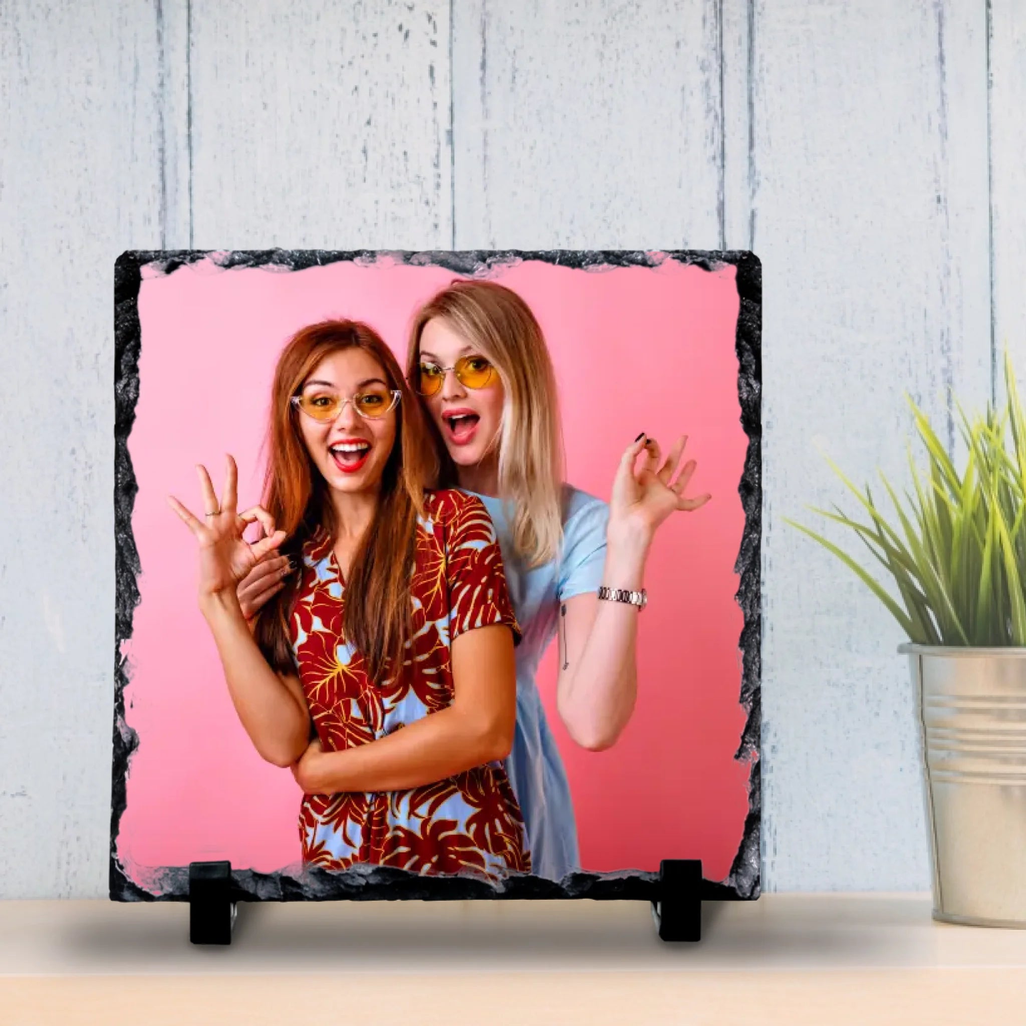 Custom Personalised Photo Slate - Besties Friendship Gift