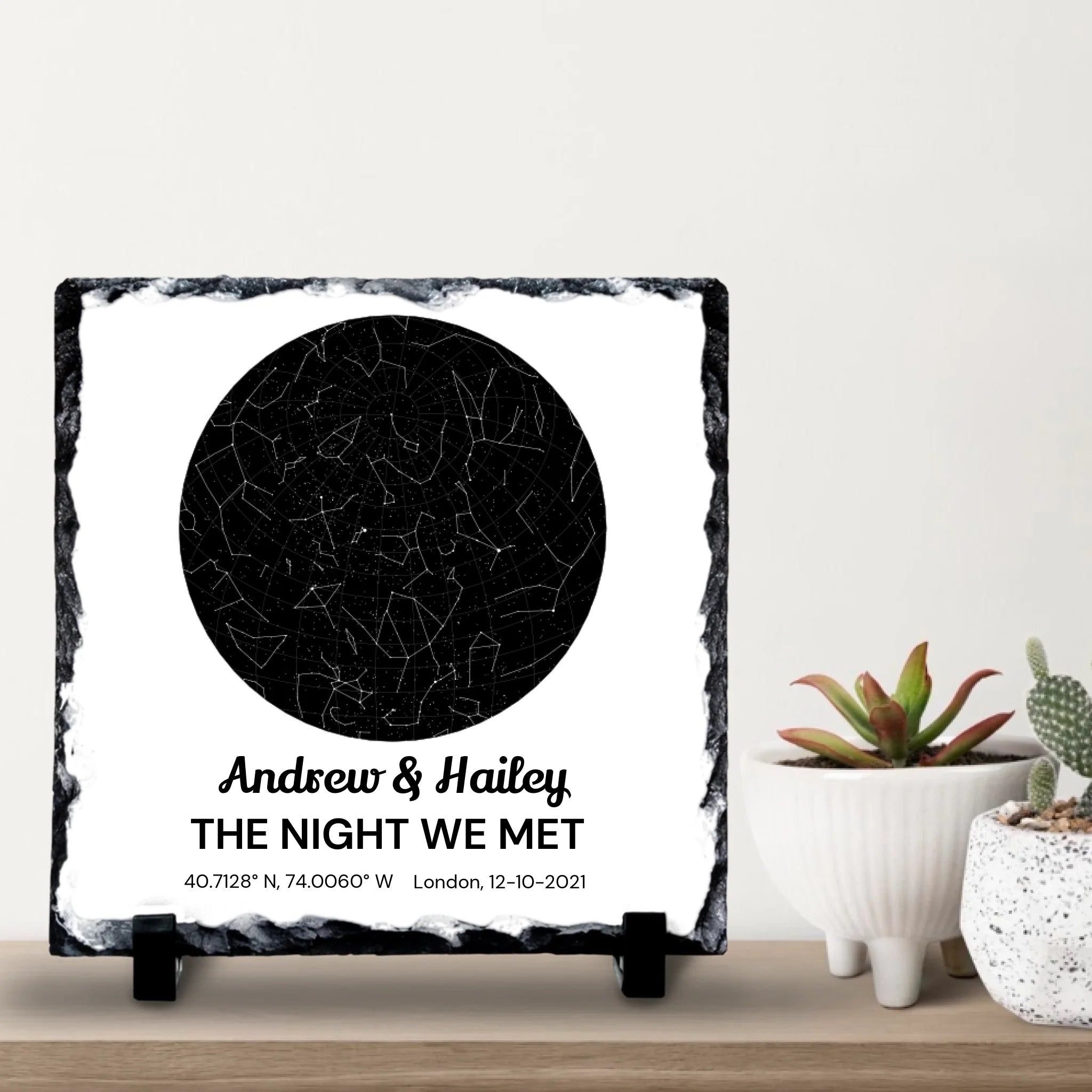Custom Star Map Photo Slate – Personalised Night Sky Gift