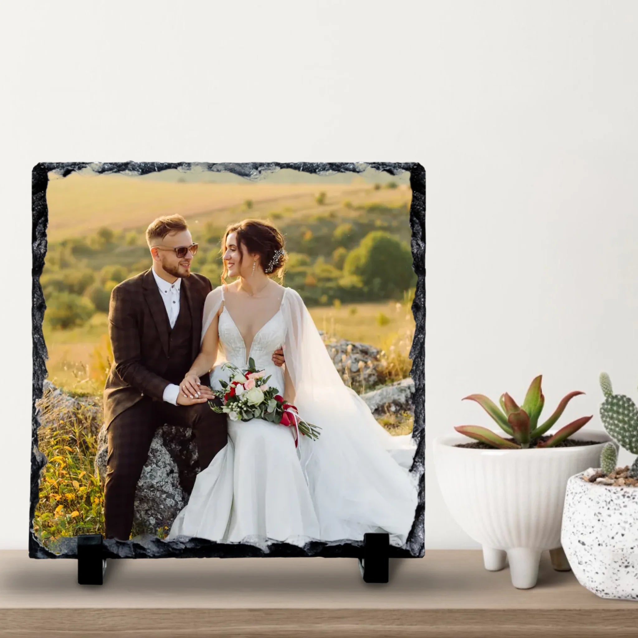 Custom Personalised Photo Slate - Wedding Photo Gift