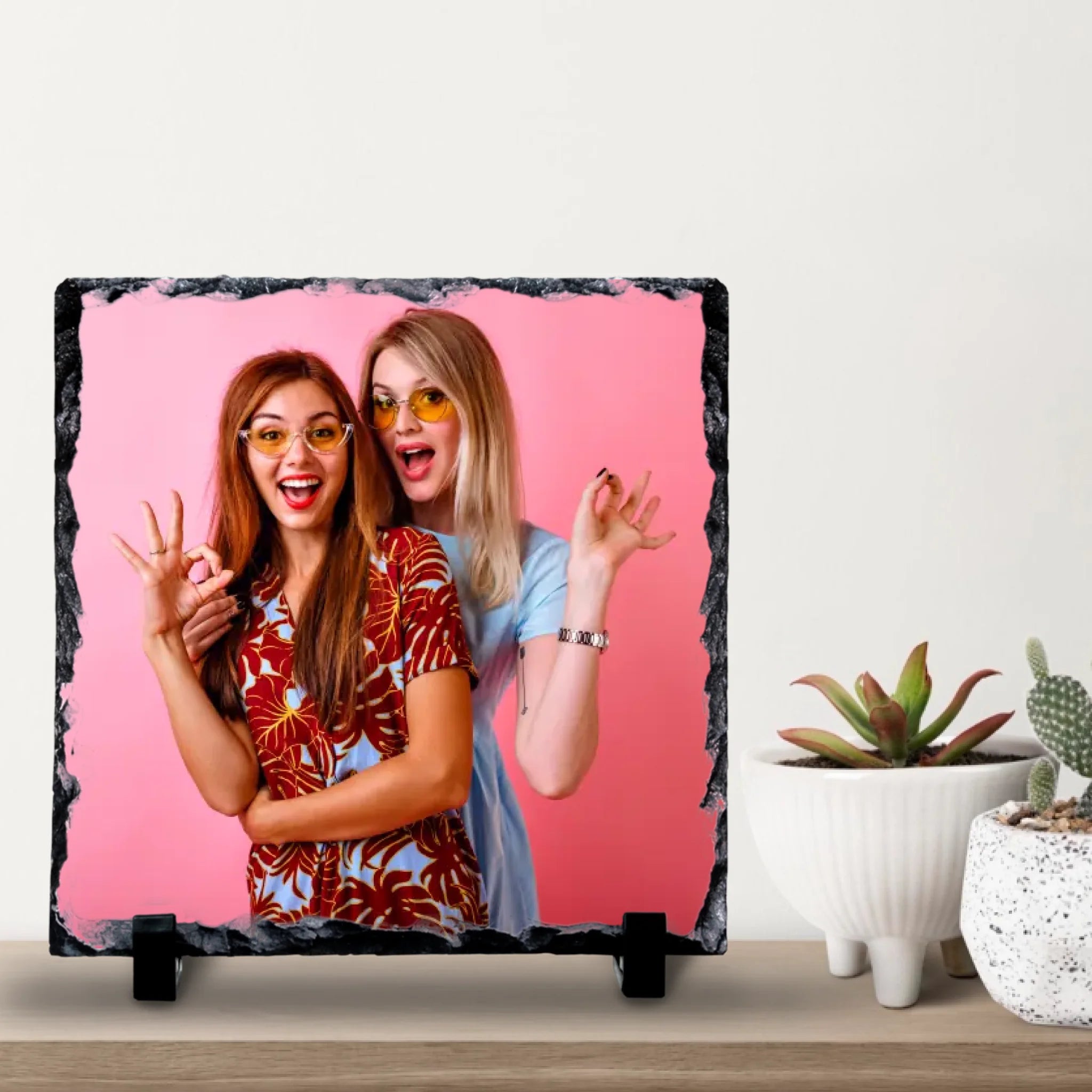 Custom Personalised Photo Slate - Besties Friendship Gift