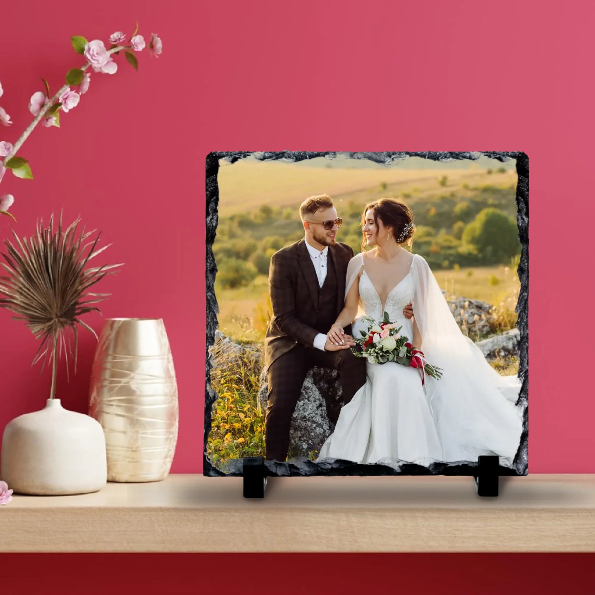 Custom Personalised Photo Slate - Wedding Photo Gift