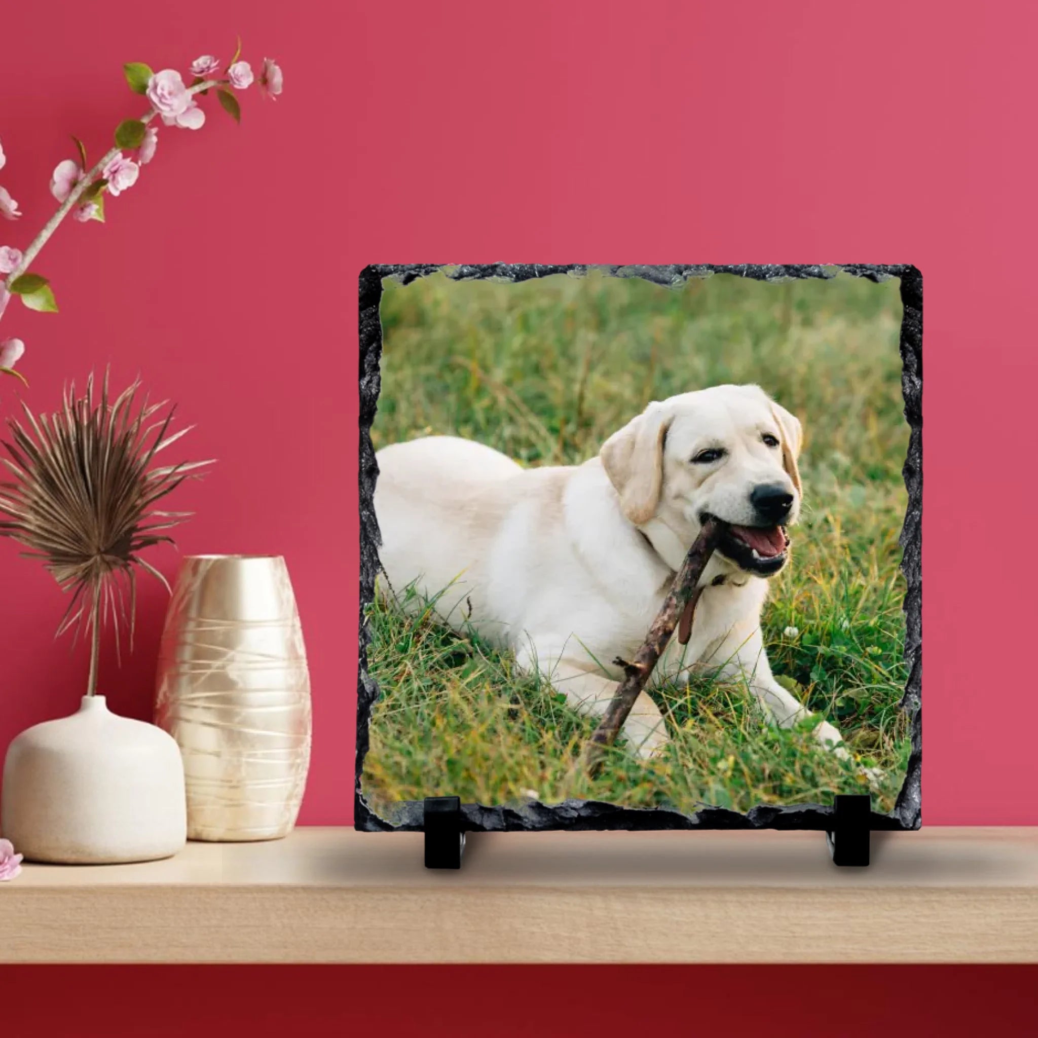Custom Personalised Photo Slate With Pet Photo