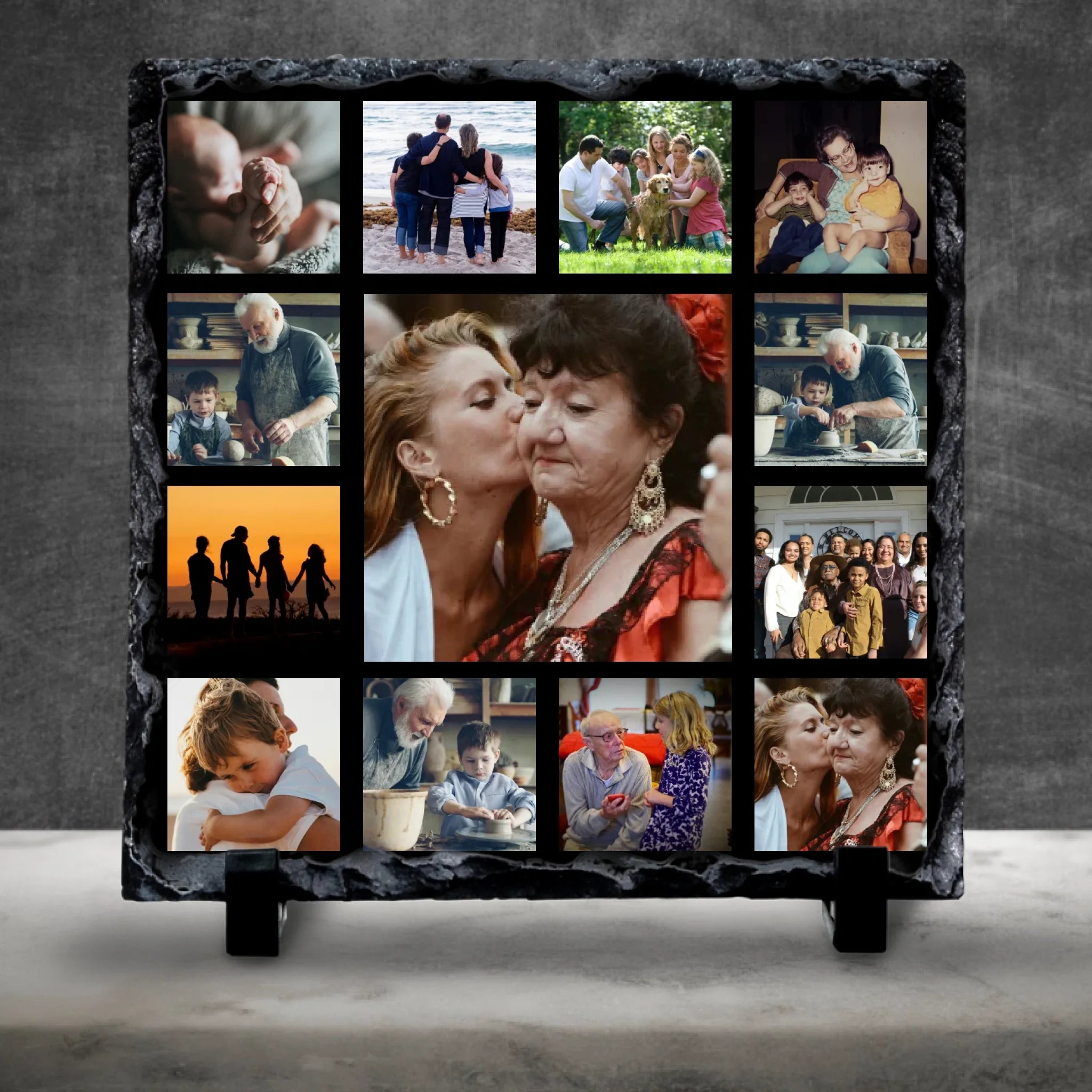 Personalised Family Photo Collage | 13 Photo Design | Custom Picture Frame Gift for Loved Ones