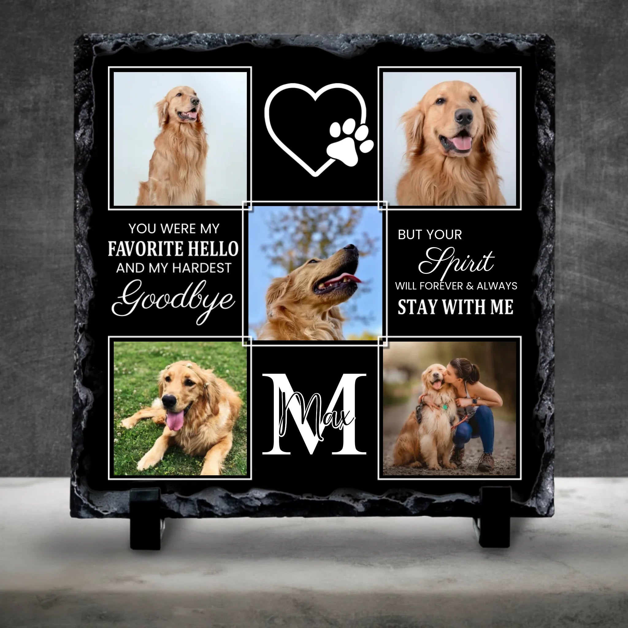 Personalised Pet Photo Collage Photo Slate - You Were My Favourite Hello - 5 Photos