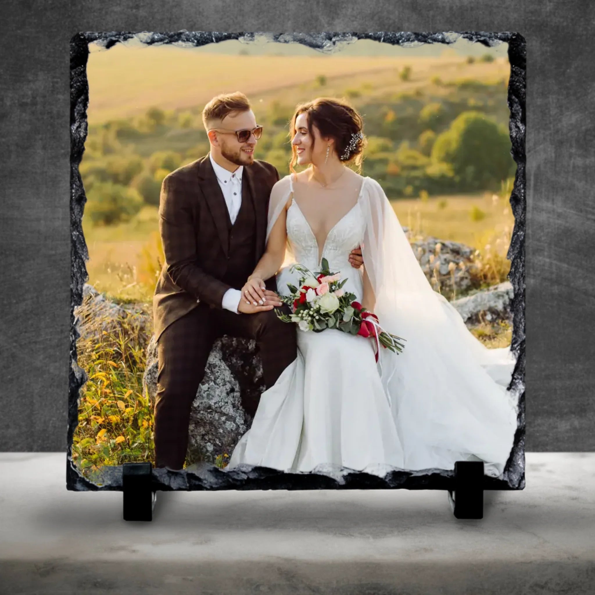 Custom Personalised Photo Slate - Wedding Photo Gift