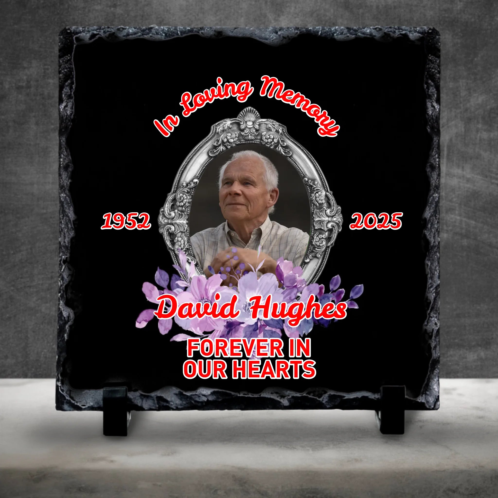 Custom Personalised Memorial Photo Slate Plaque