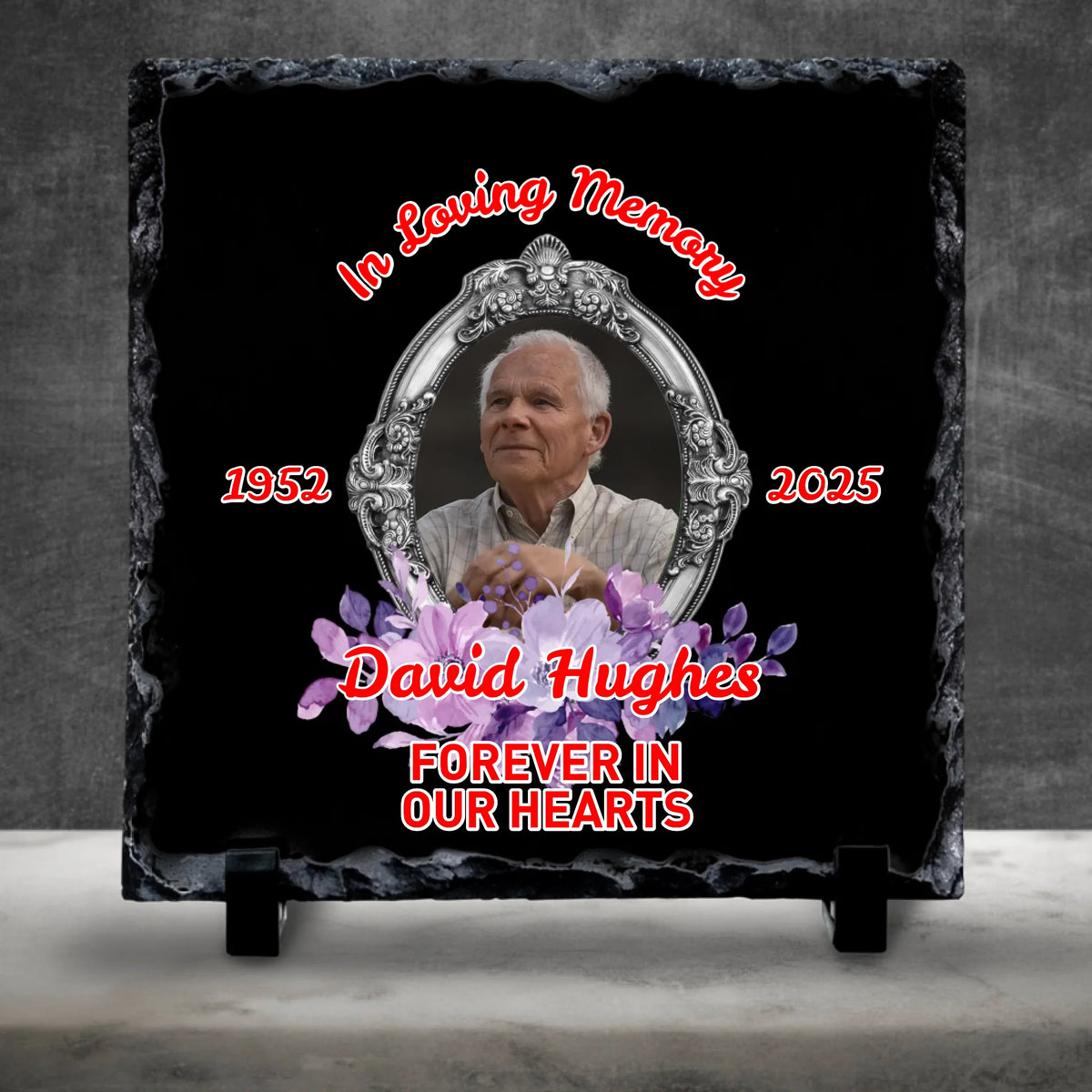 Custom Personalised Memorial Photo Slate Plaque