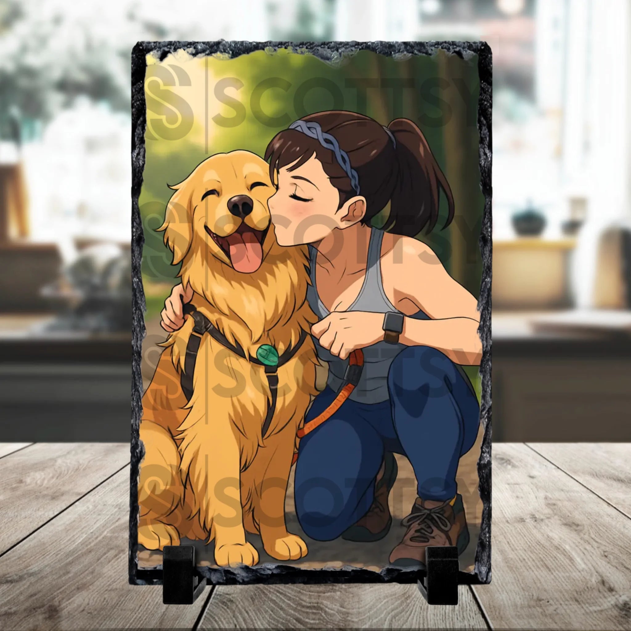 Custom anime photo slate gift displaying a photo transformed into anime artwork