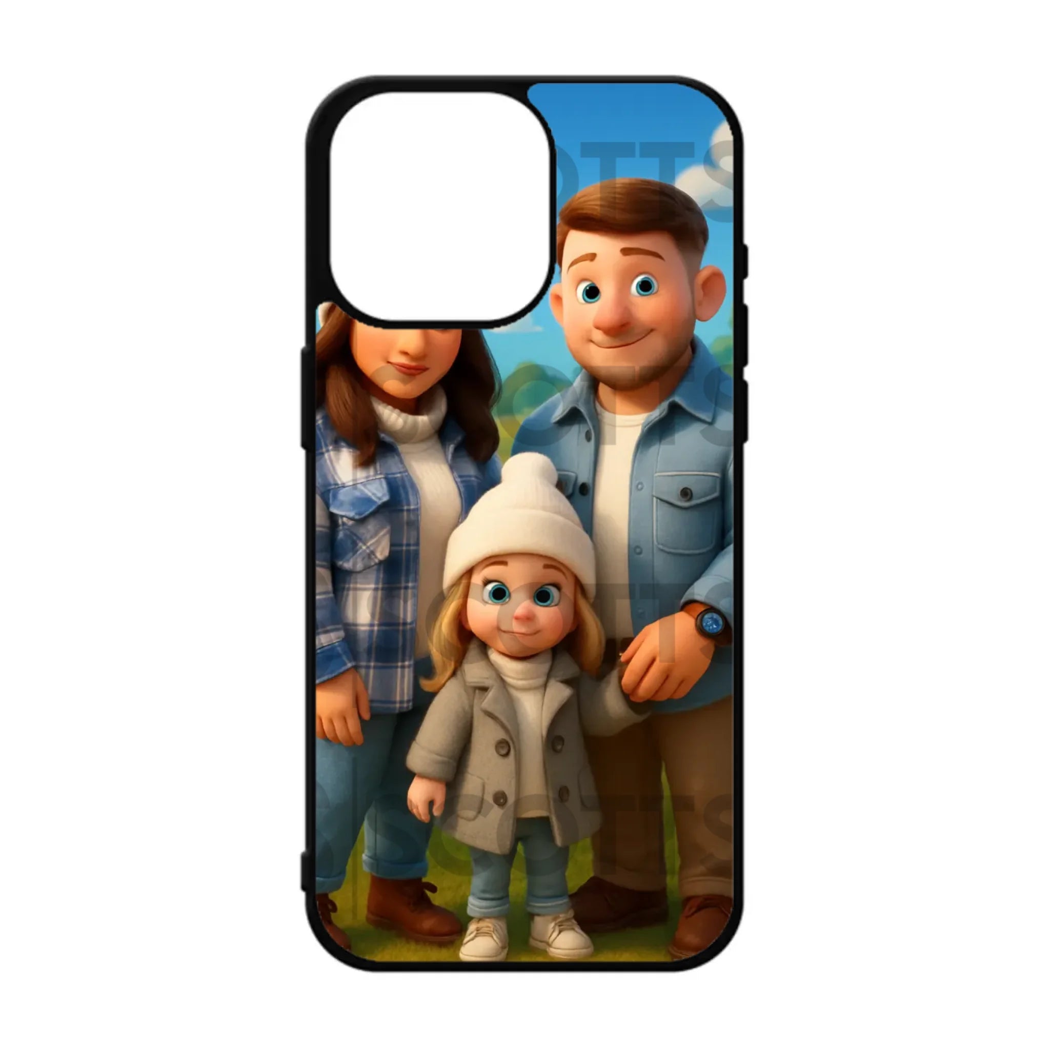 Custom cartoon animation phone case raised bevel camera protection