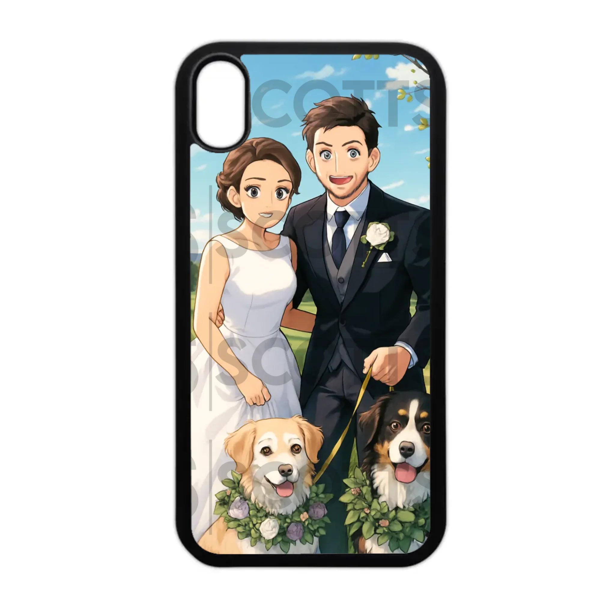 Custom anime personalised phone case showing glossy printed back