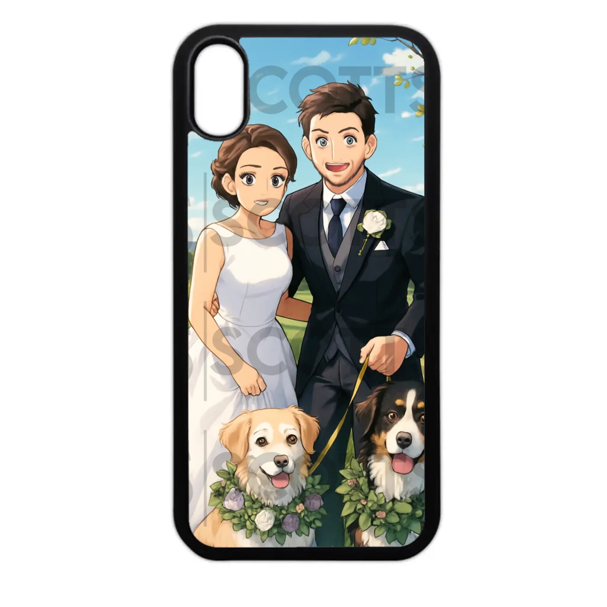 Anime manga custom phone case with raised camera bezel