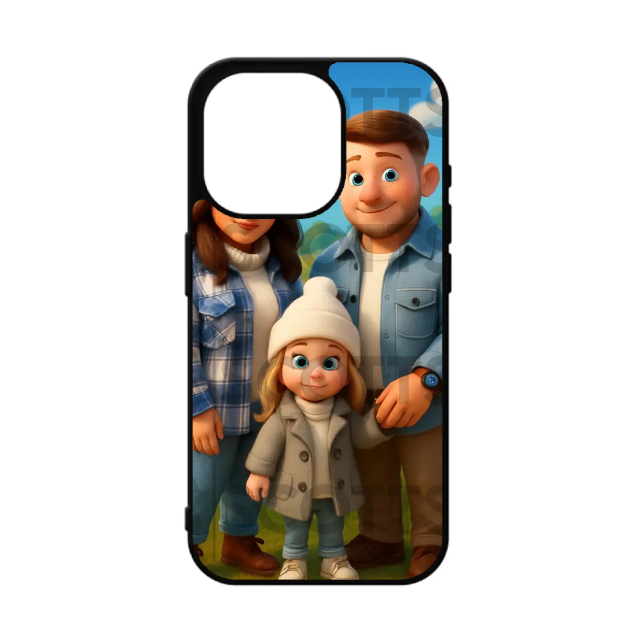 Personalised cartoon animation phone case in custom printed bag