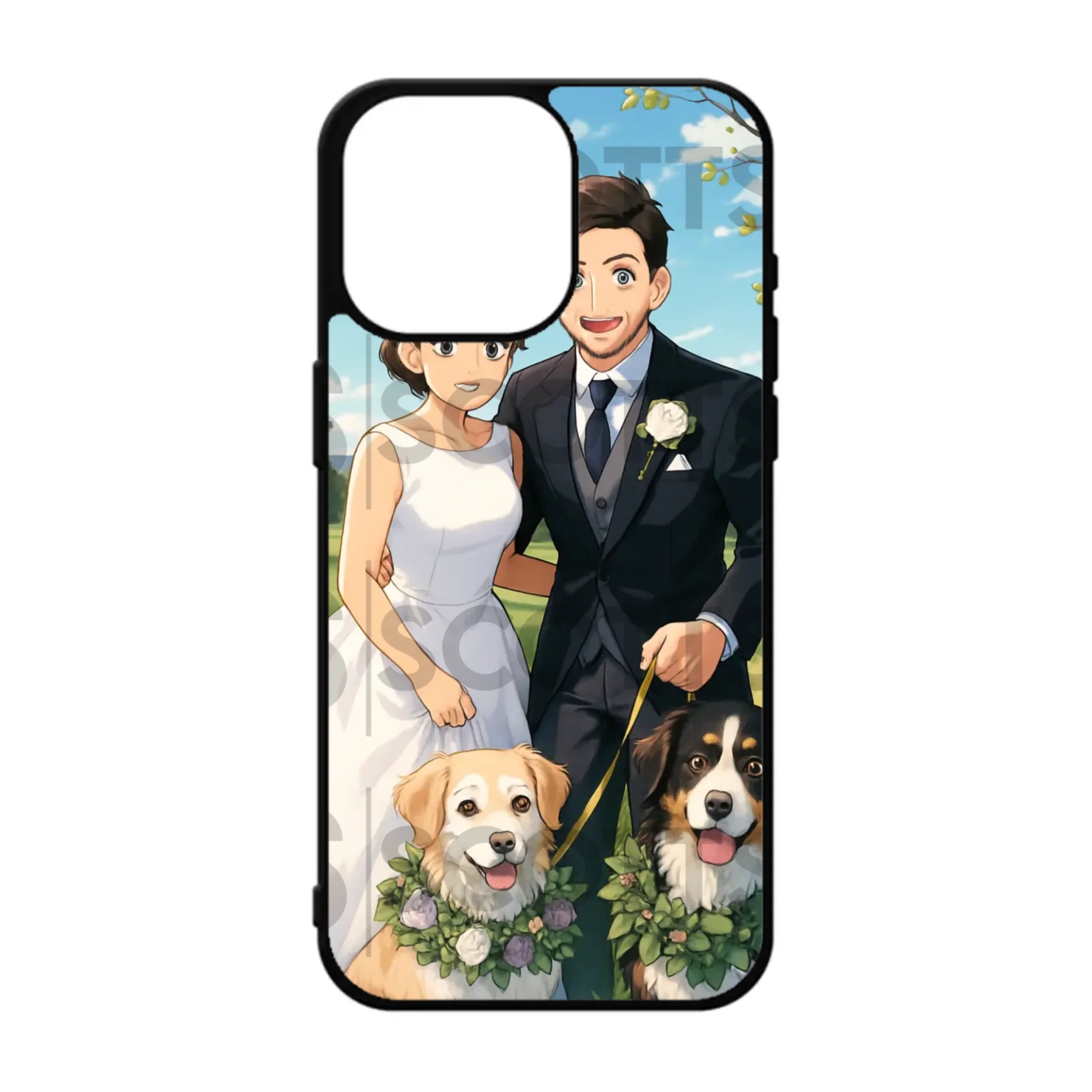 Personalised manga phone case showing textured grip sides