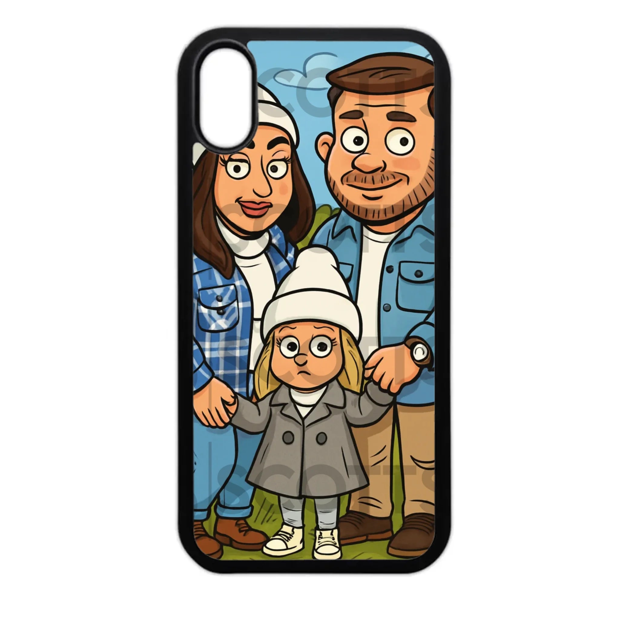 Personalised phone case with cartoon portrait printed on Samsung Galaxy