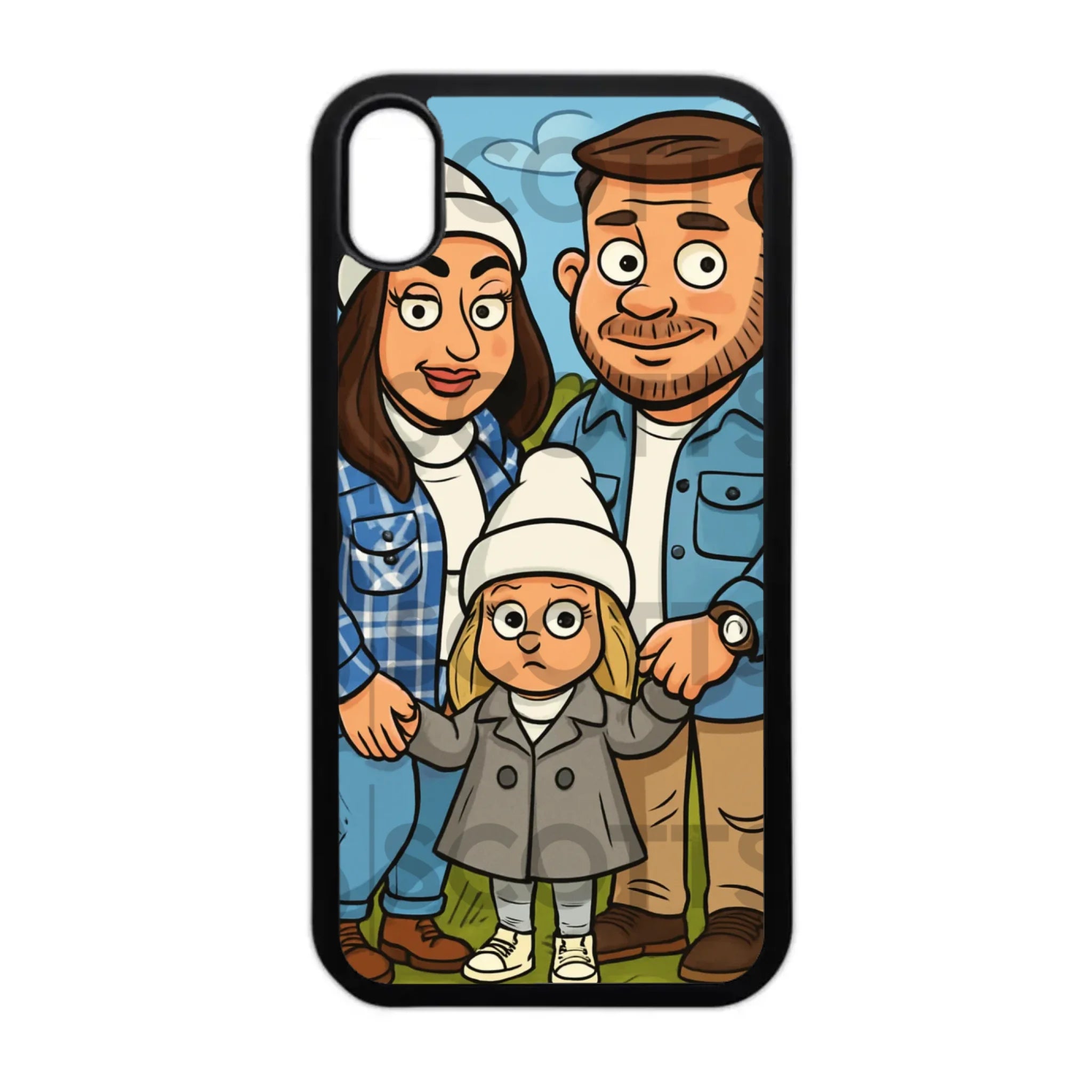 Custom animated caricature phone case showing character converted from photo