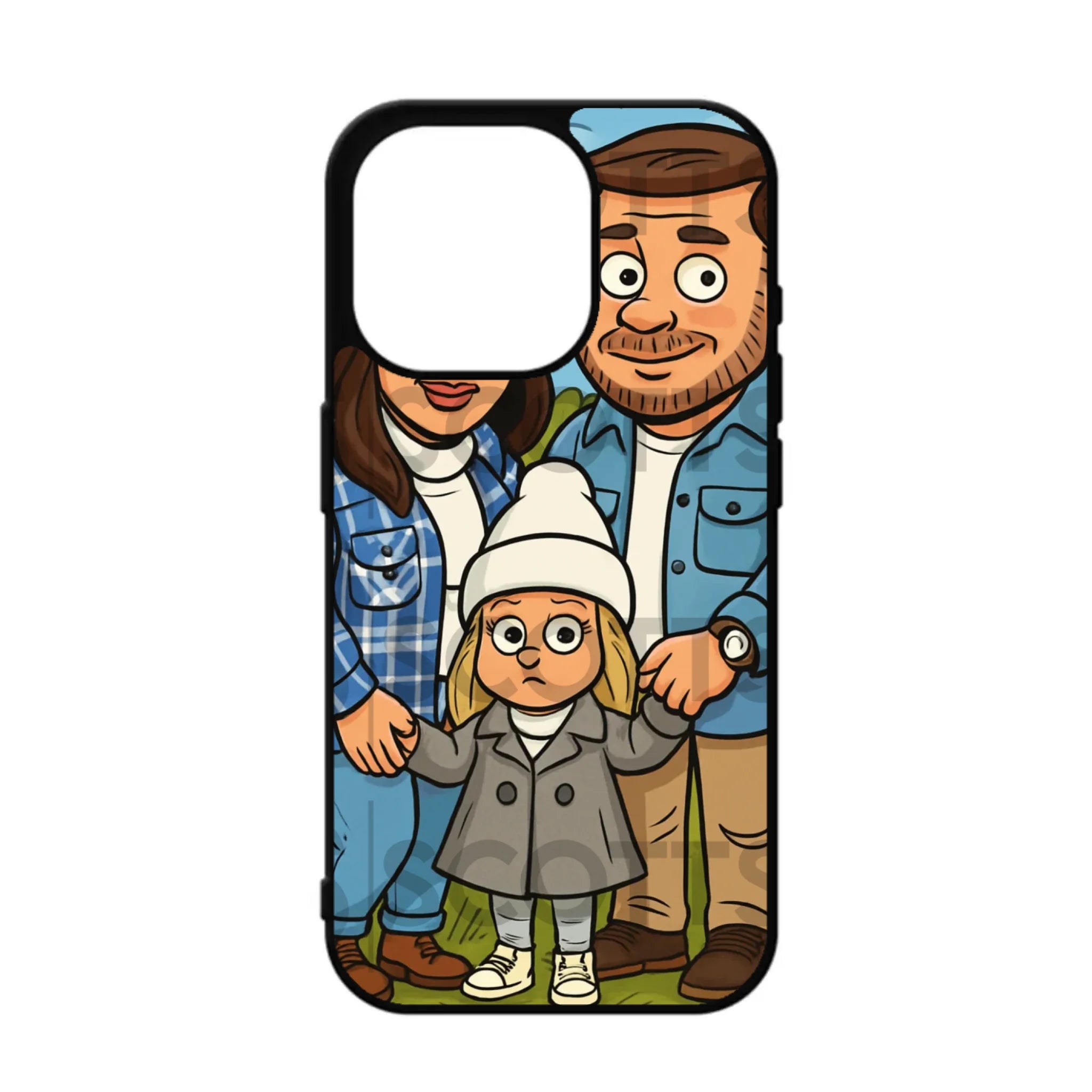 Custom Personalised Cartoon Caricature Animated Rubber TPU Case for iPhone, Samsung & Pixel