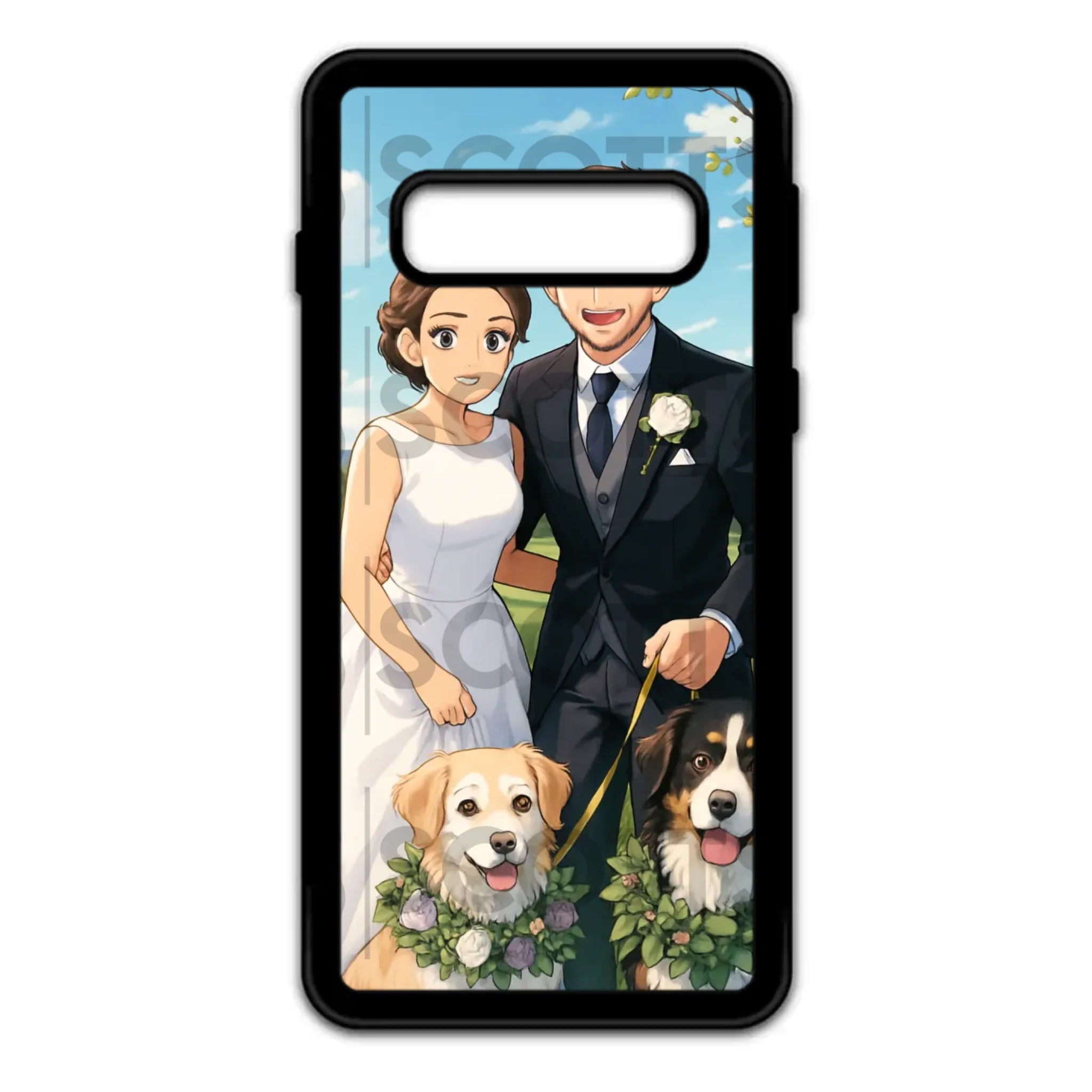 Personalised anime phone case for iPhone showing full design
