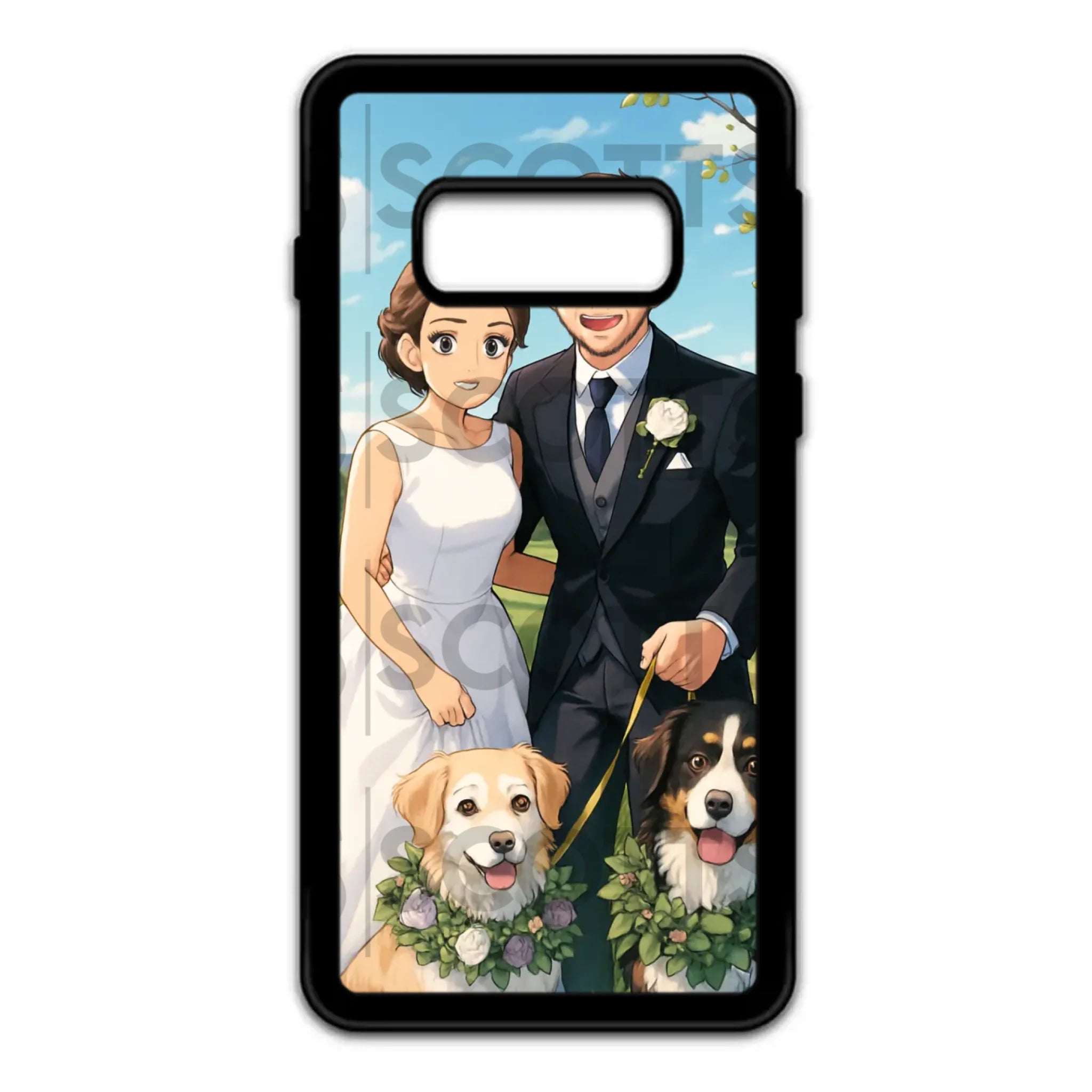 Custom manga phone case for iPhone side profile view