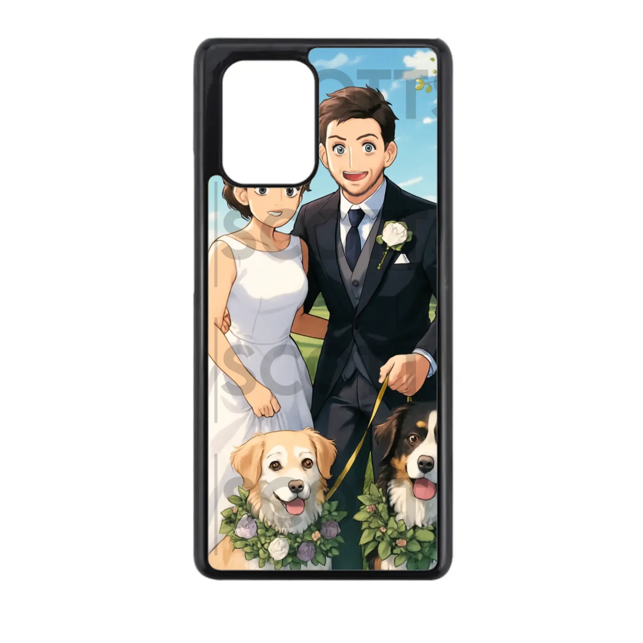 Custom anime phone case for iPhone showing camera cutout