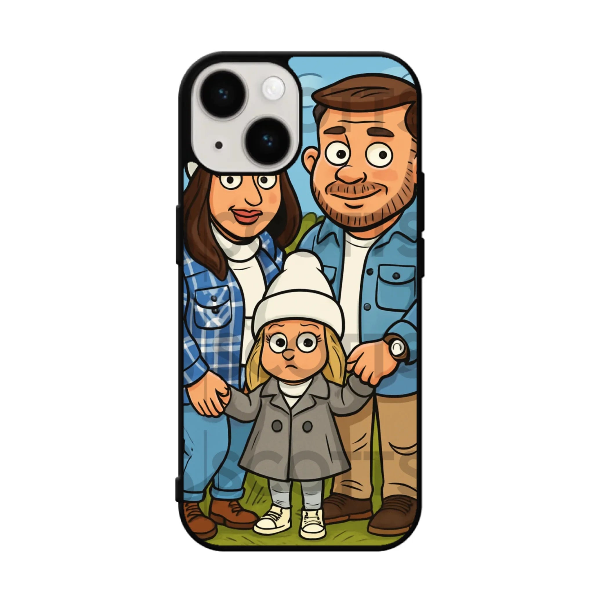 Personalised caricature phone case fitting iPhone 11 Pro