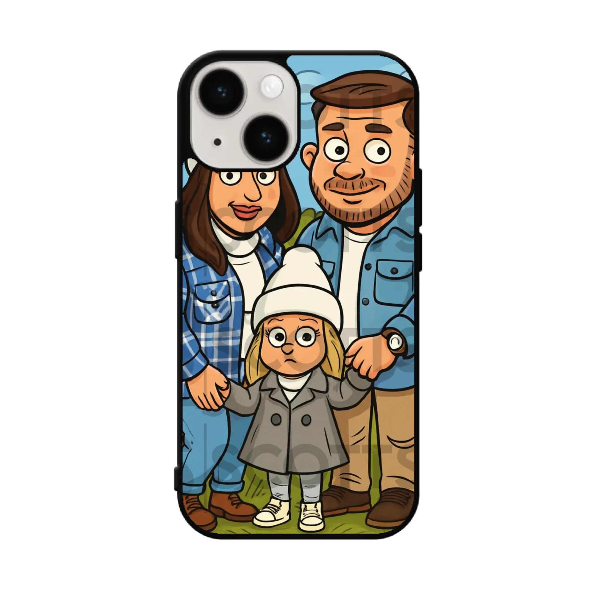 Personalised caricature phone case fitting iPhone 13 Mini