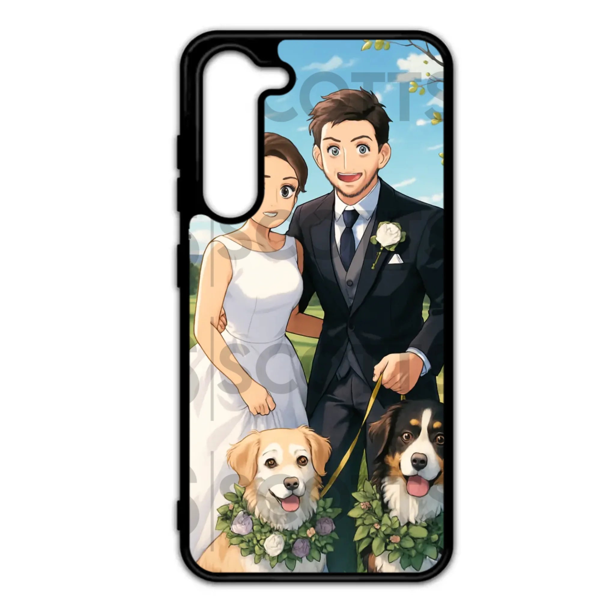 Custom anime phone case for iPhone showing grip texture