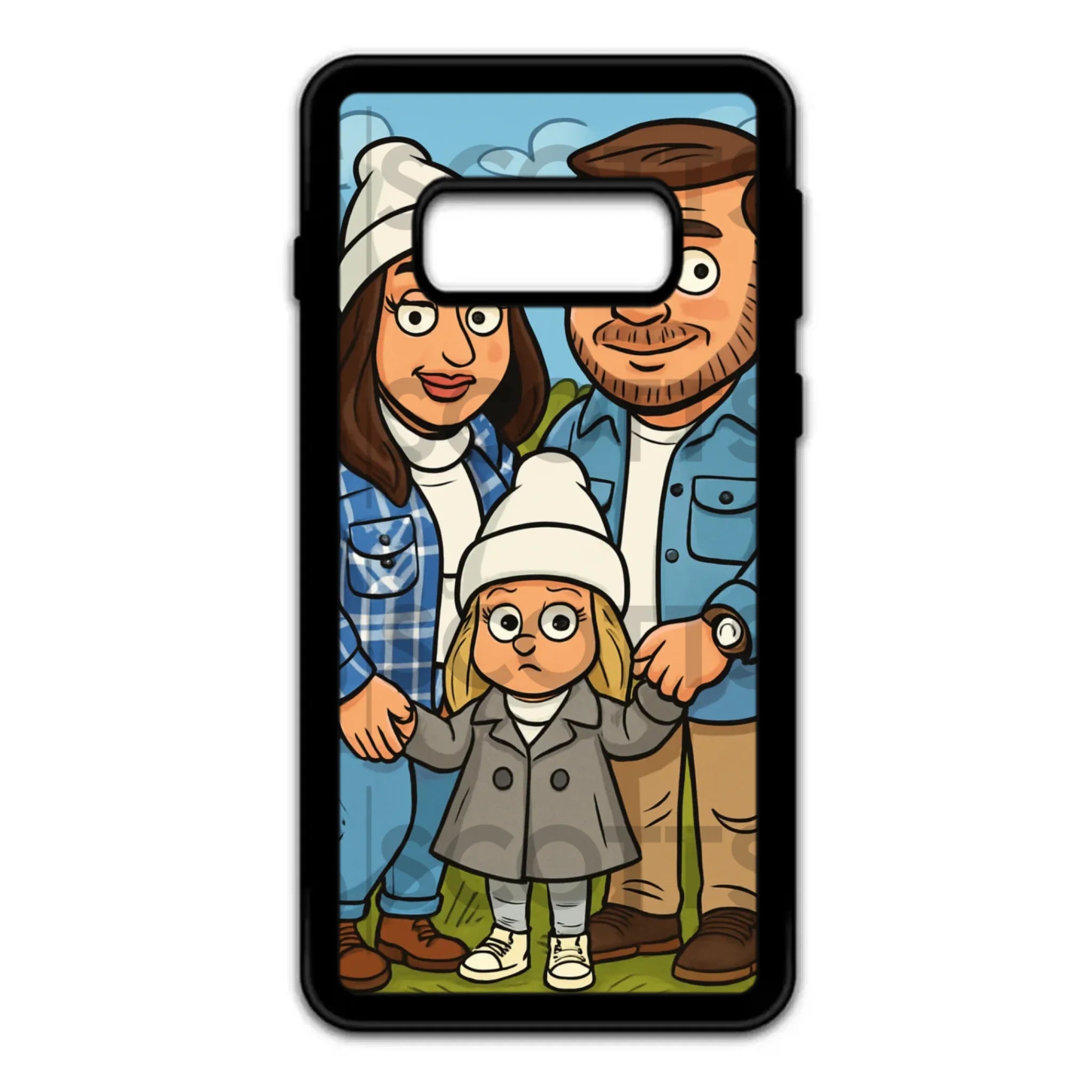Personalised animated caricature phone case with TPU edge protection