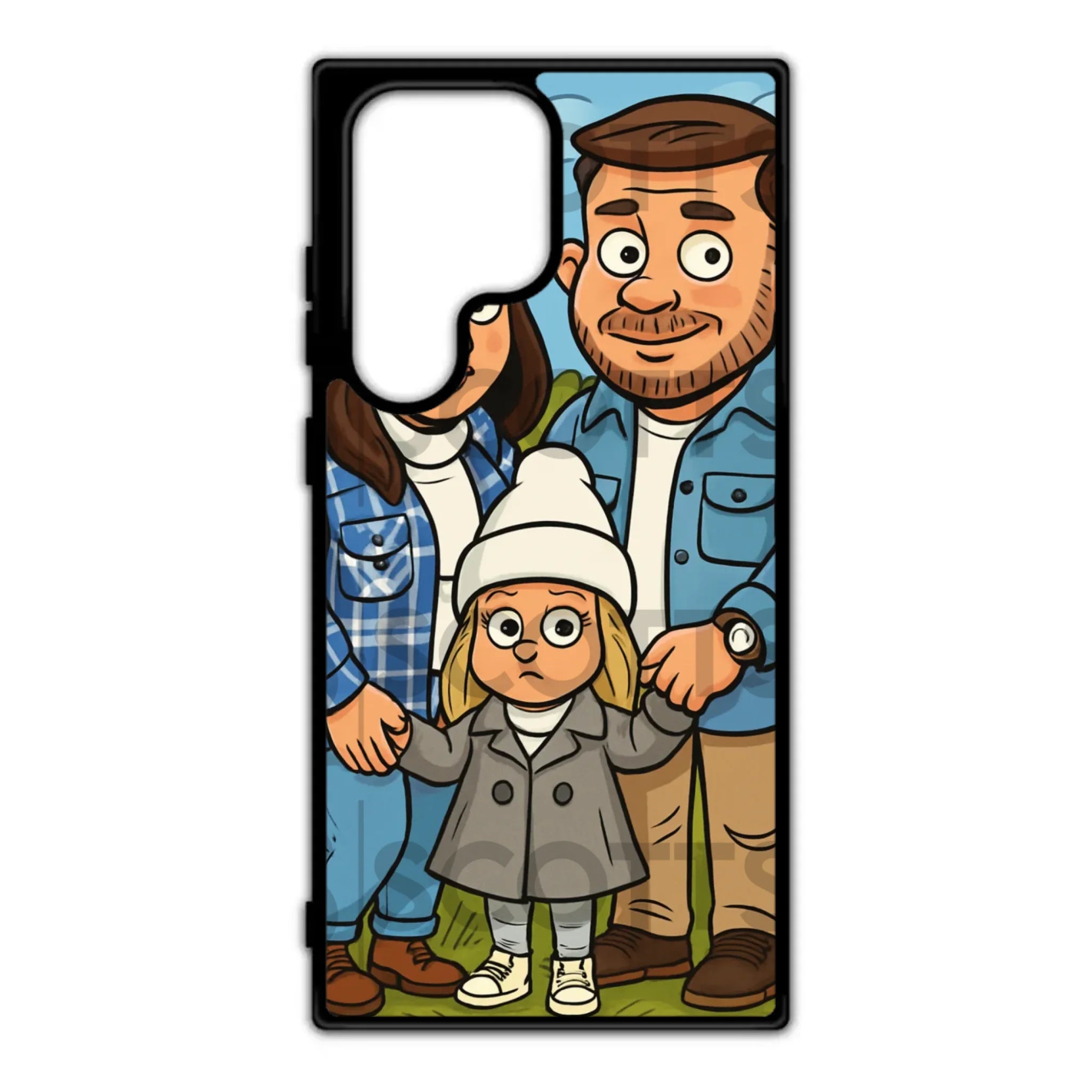 Custom cartoon phone case with aluminium back and TPU edges