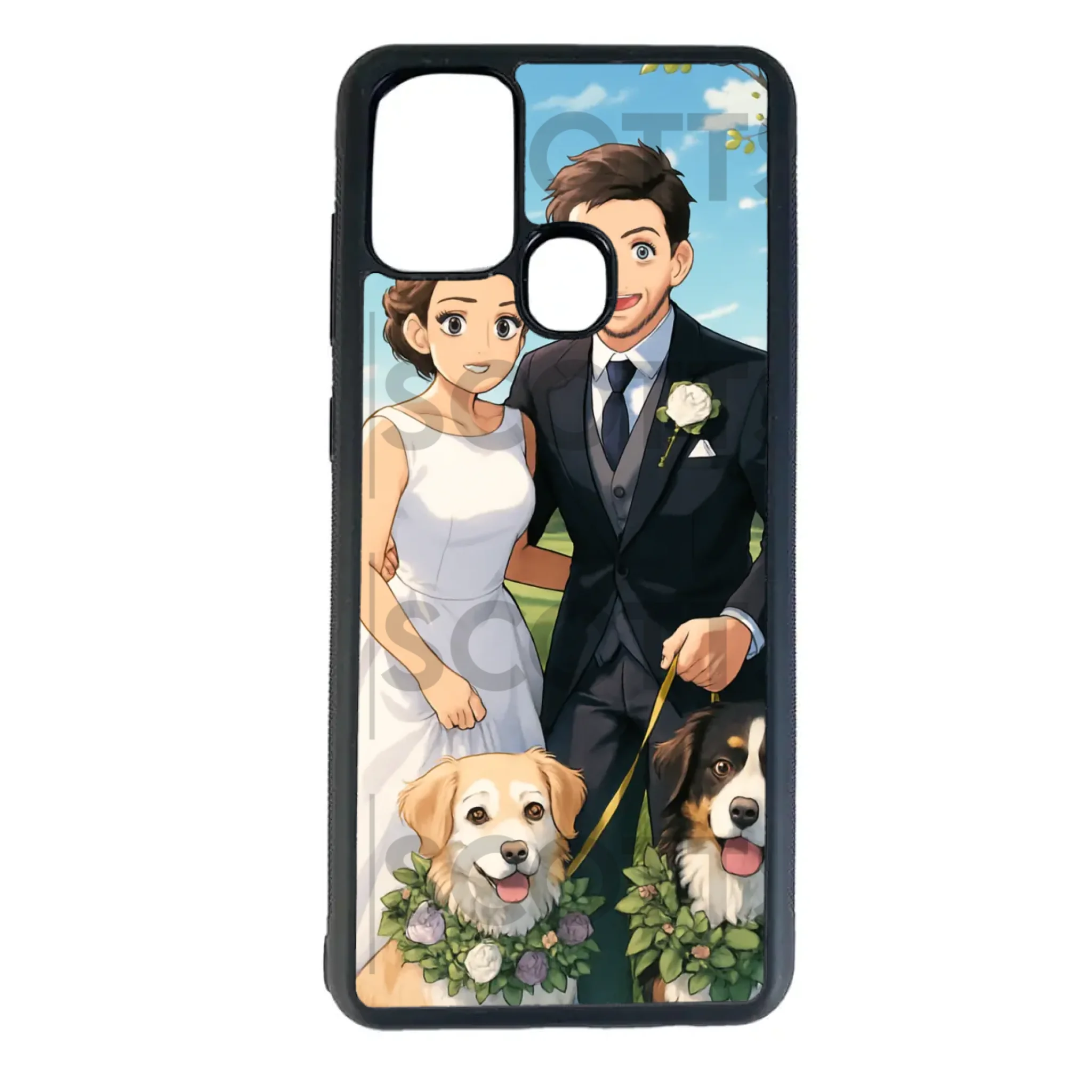 Personalised anime phone case for Samsung Galaxy close up