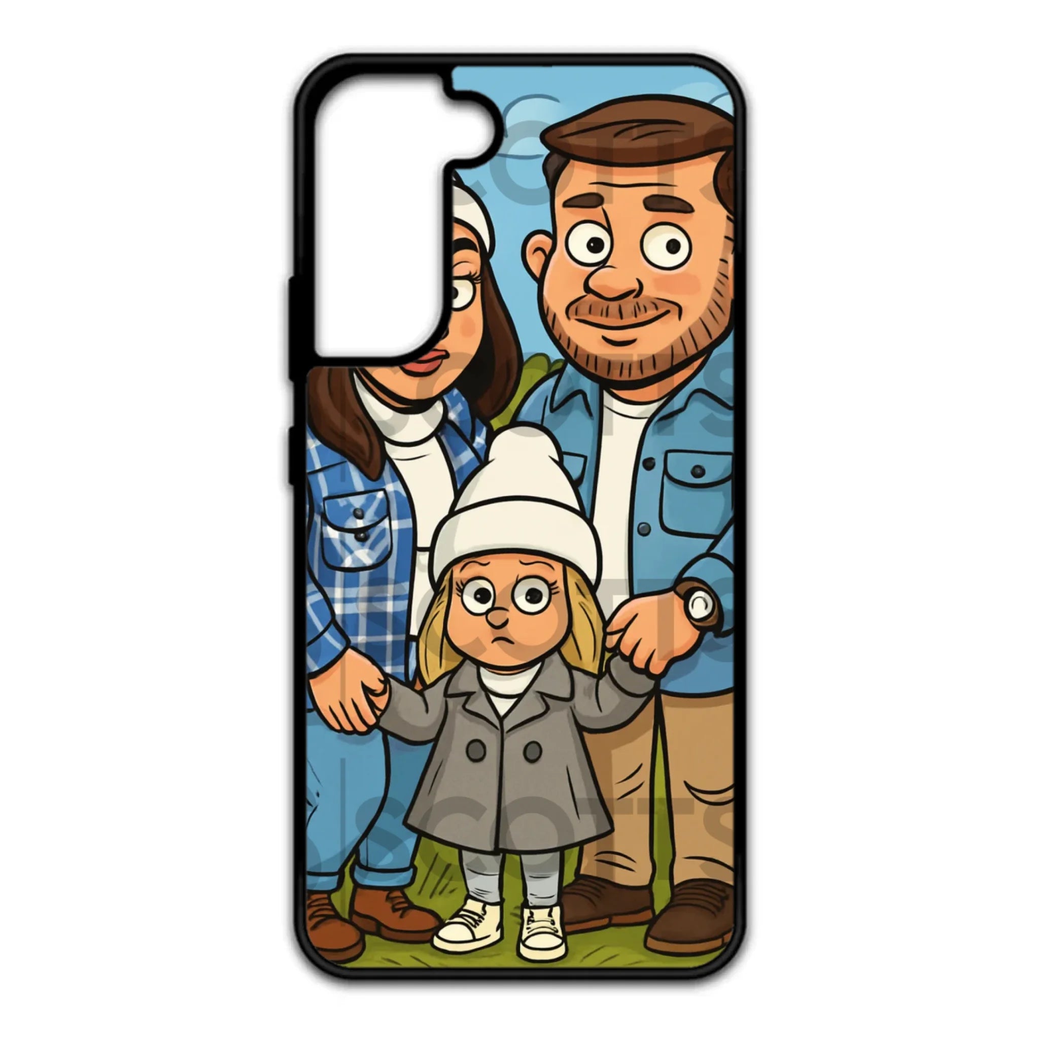Personalised caricature phone case fitting Samsung Galaxy S21 FE
